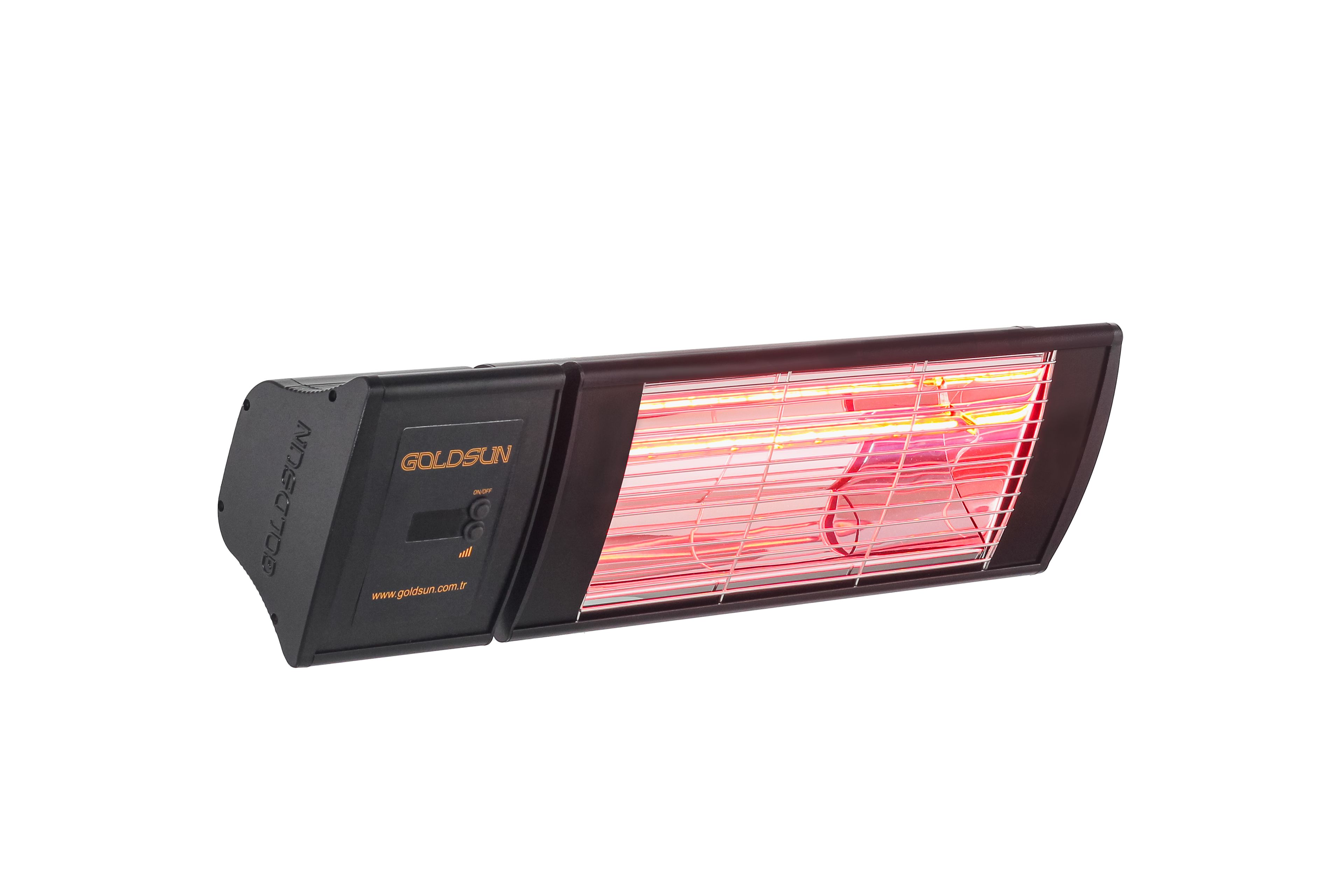 Goldsun Supra Plus 2000W Uzaktan Kumandalı Suya Dayanıklı (IP55) %80 Az Işıklı Göz Yormayan Duvar Tipi Dış Mekan Elektrikli Infrared Isıtıcı