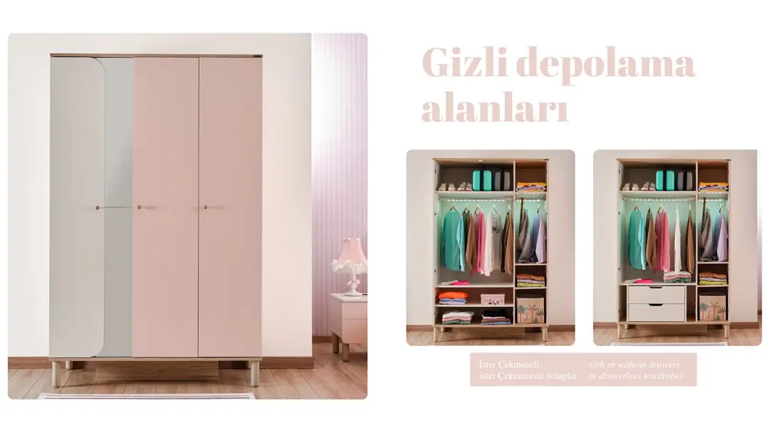 Sofia 3 Kapaklı Dolap görseli 4