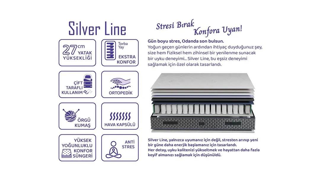 Silver Line Yatak 120*200 görseli 2