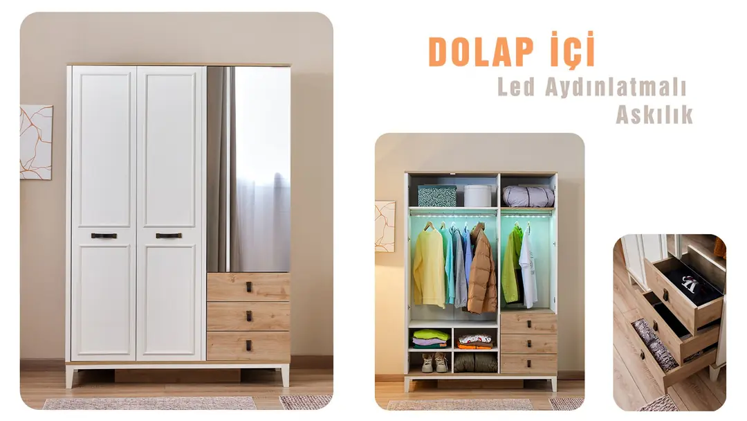 Poli 3 Kapaklı Dolap görseli 4
