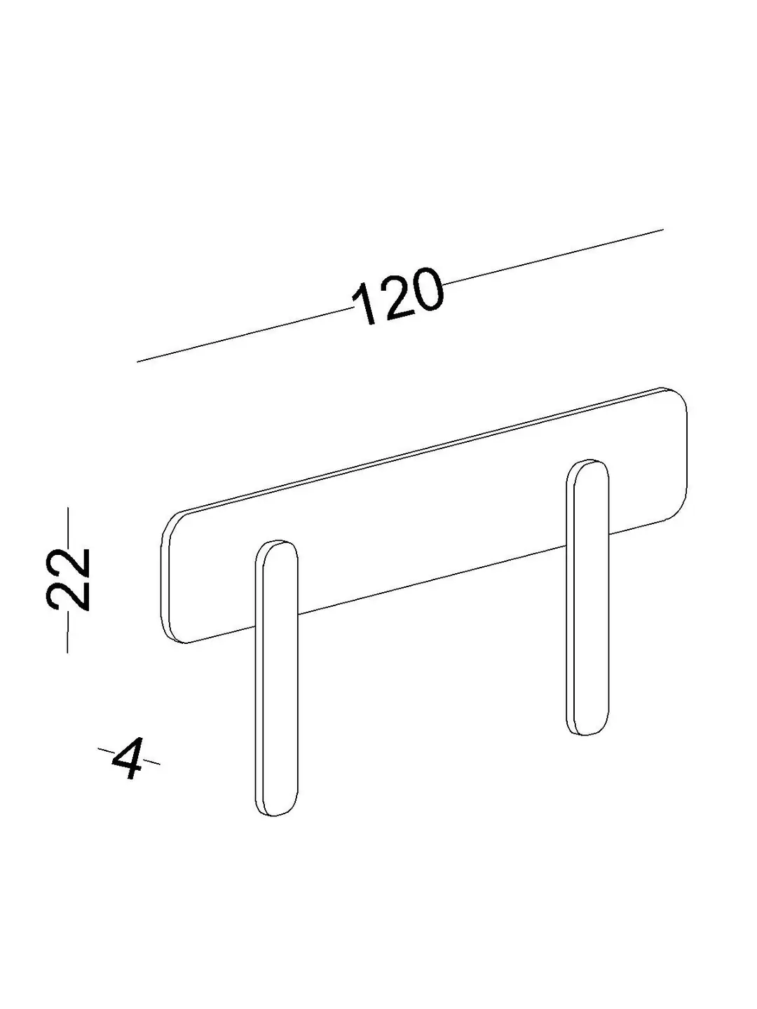 Opsiyonel Korkuluk 120x22 Ceviz görseli 3