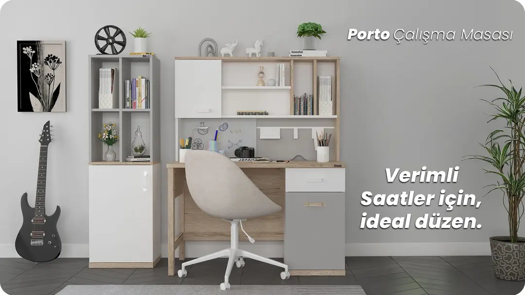Porto Çalışma Masası + Üst Modül görseli 2