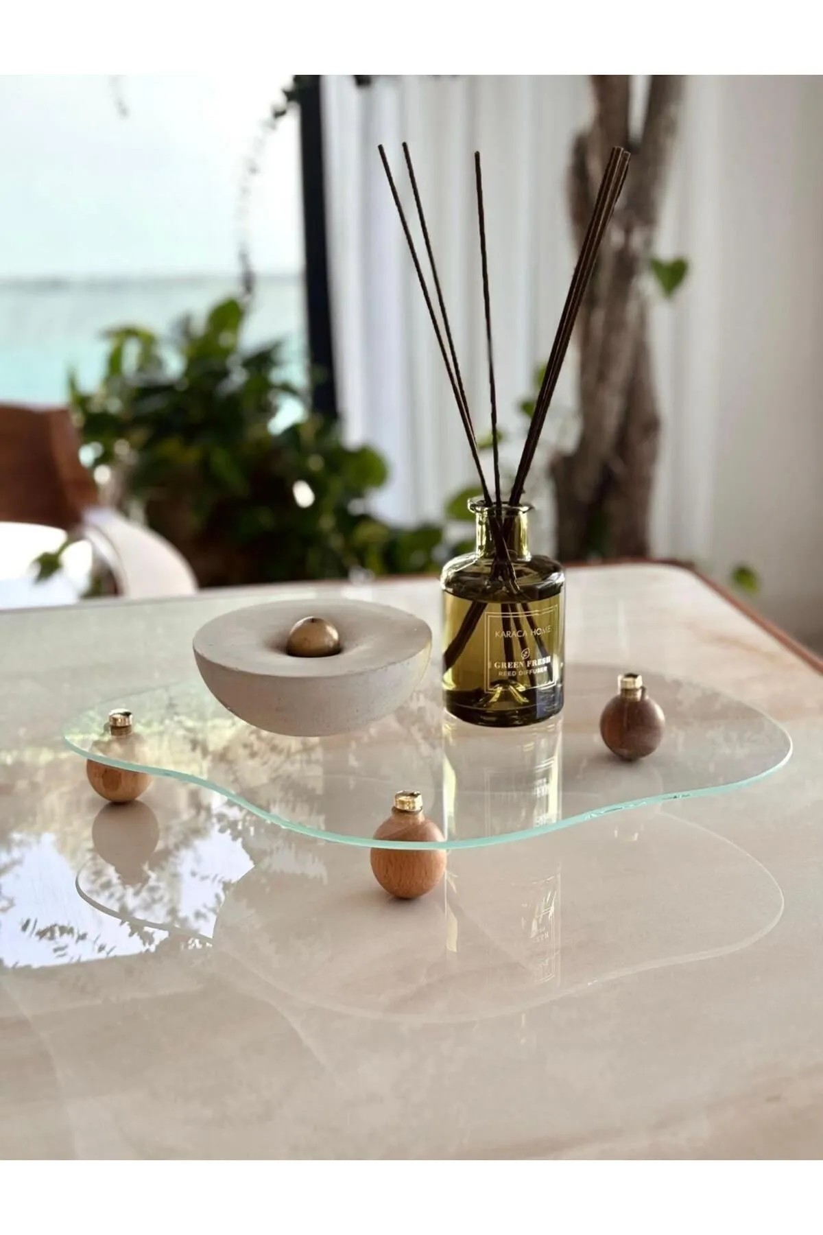 Pinterest Cam Amorf Tepsi Ahşap Ayaklı 