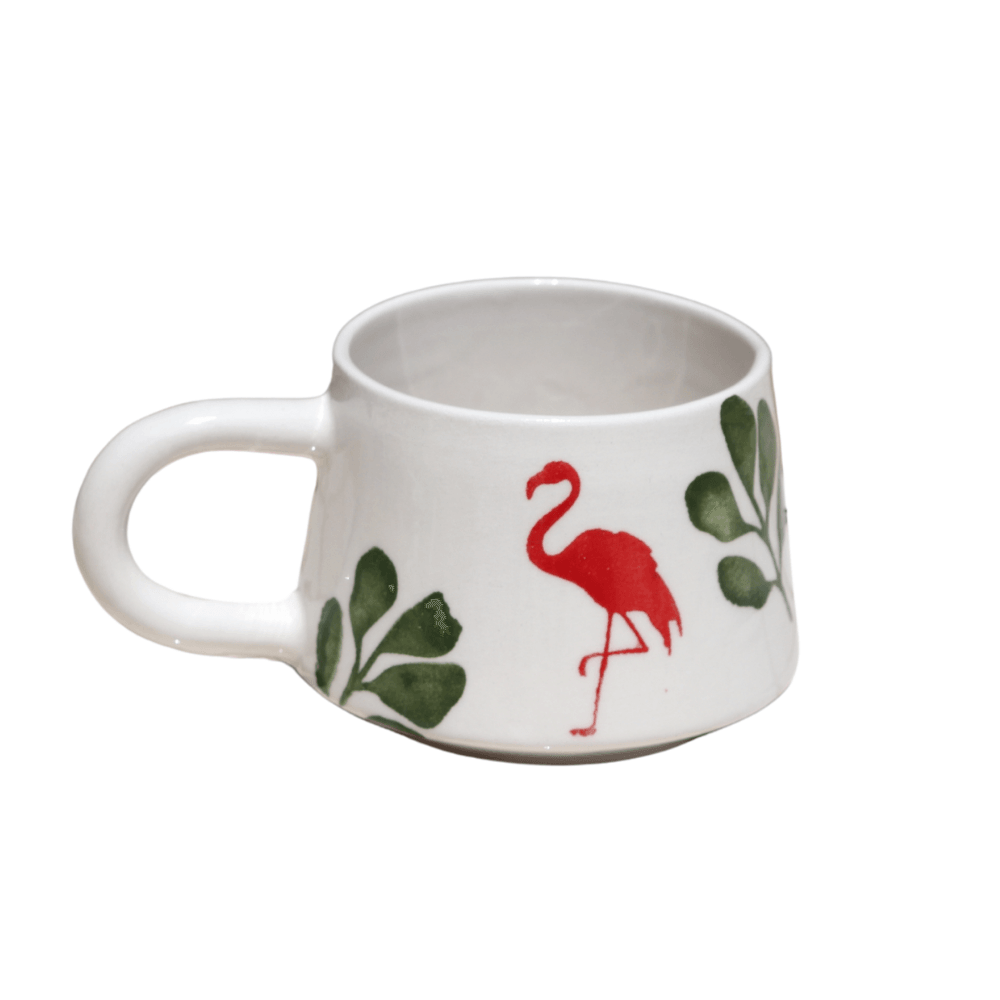 Seramik Kupa - B Flamingo Flowers image