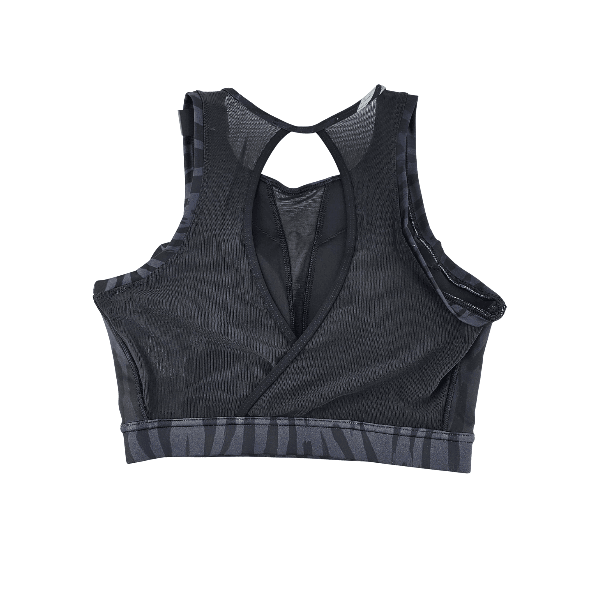 Fitness Crop Top Adidas Ngjyre i Zi me Tyl Outlet