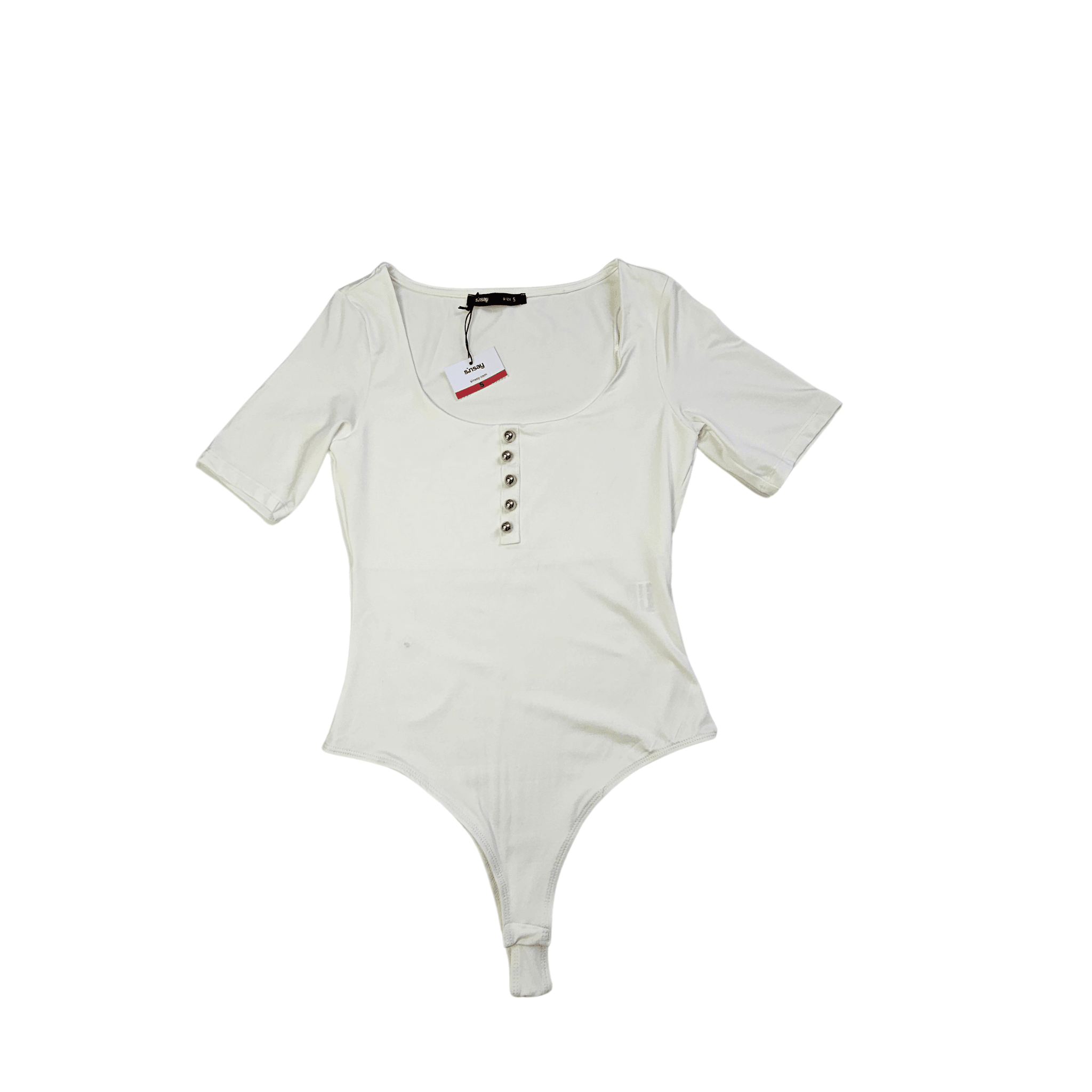 Bluze Femrash Sinsay Body Ngjyre i Bardhe me Kopsa Gold Para Outlet/Body