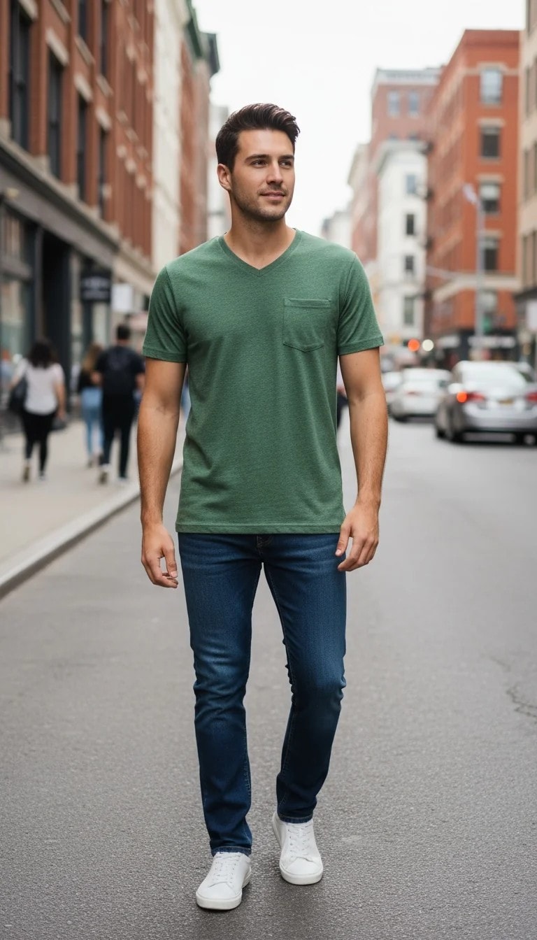 T-Shirt Meshkujsh Ngjyre Jeshile Outlet