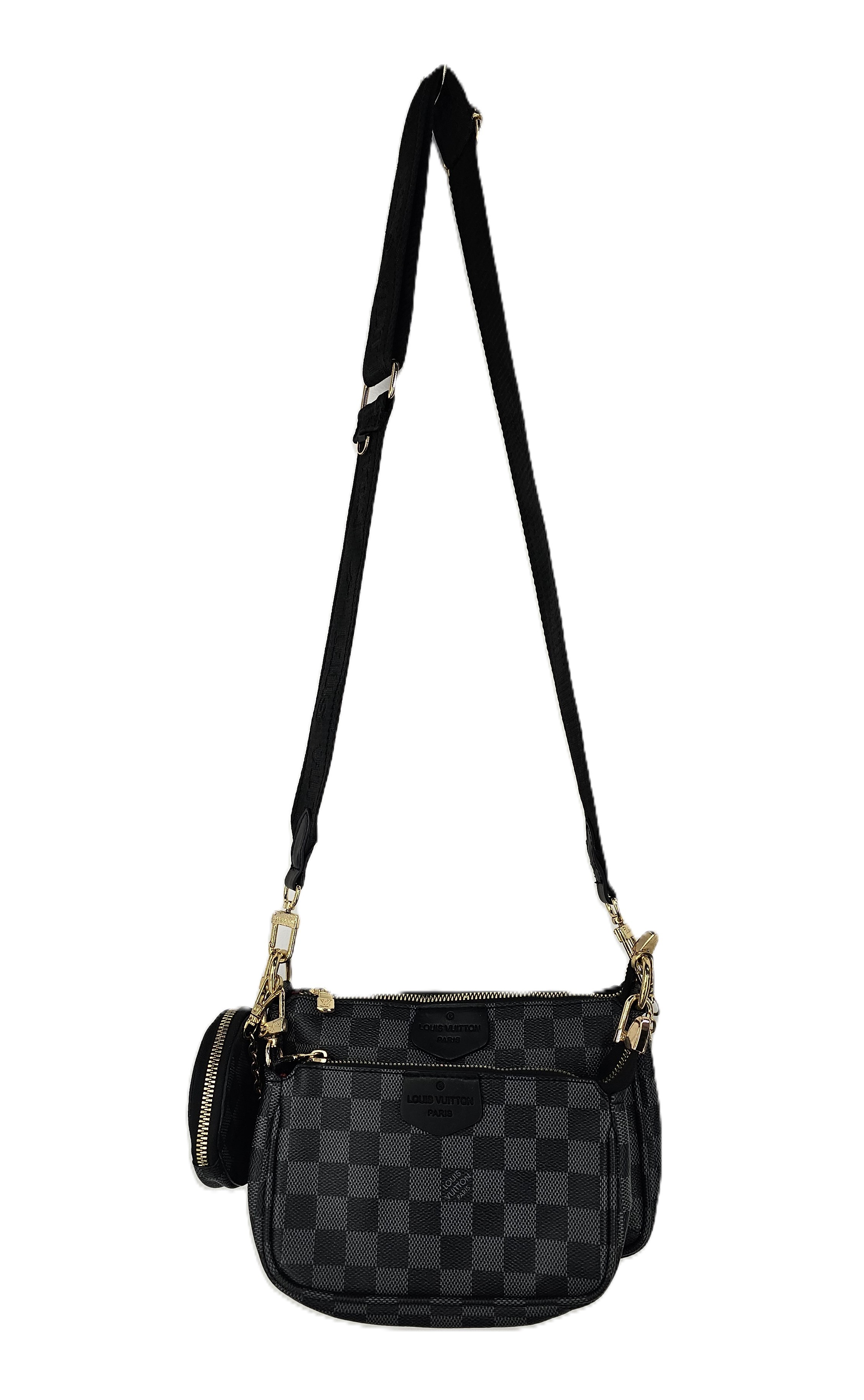 Cante Louis Vuitton Paris Ngjyre Gri e Erret me Katrore te Zinj S.Hand