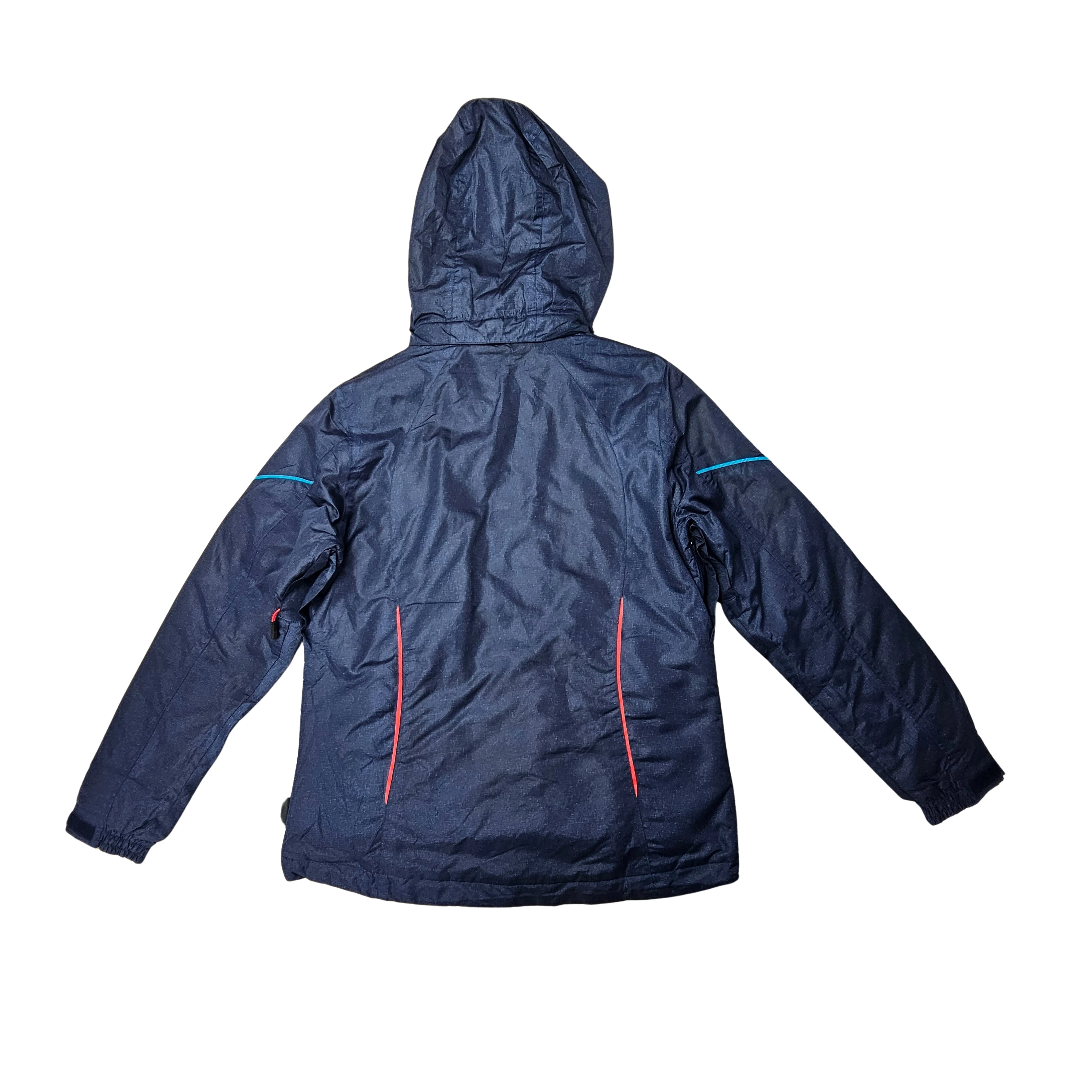 Xhup Bore Femrash Ngjyre Blu e Erret me Dizajn Roze S.Hand Women Snow Jacket