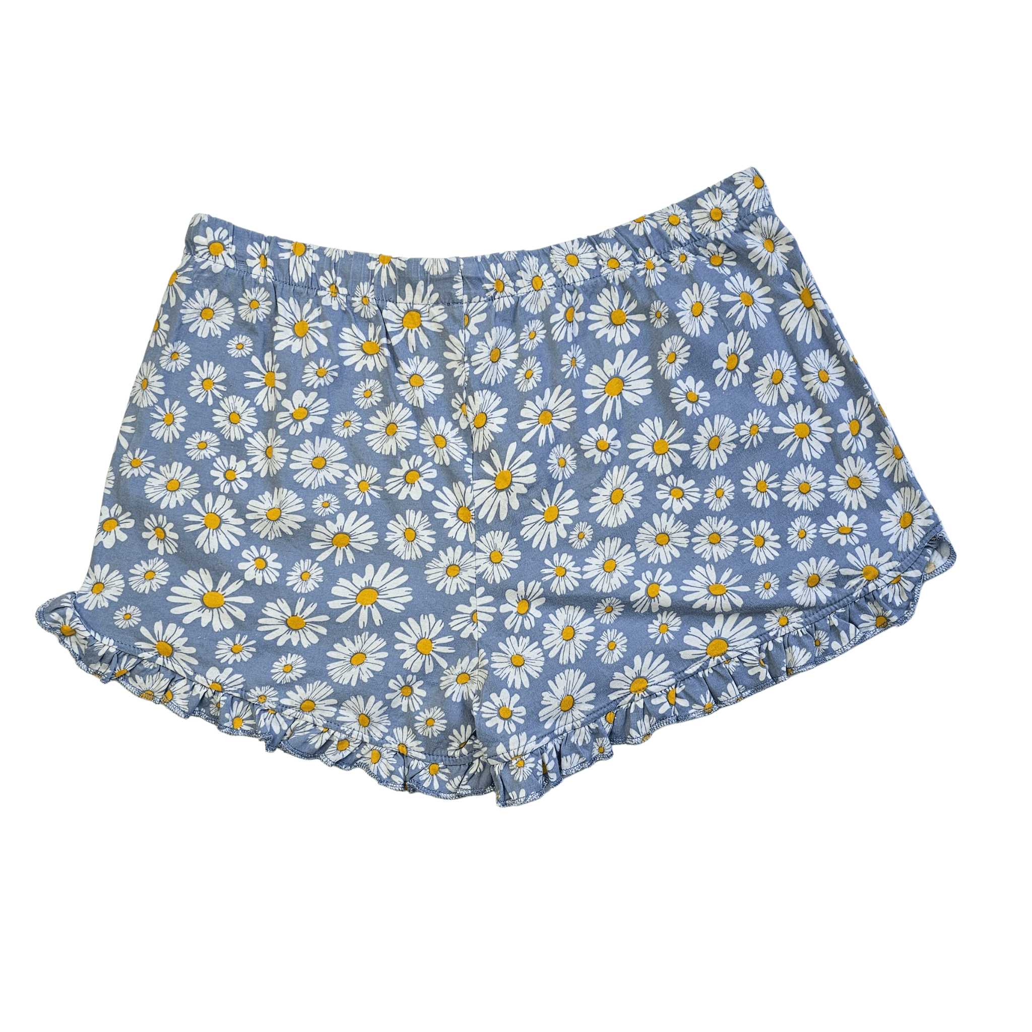 Veshje Gjumi Tuta te Shkurtra Ngjyre Gri e Hapur me Lule te Verdha S.Hand/Sleeping Clothes