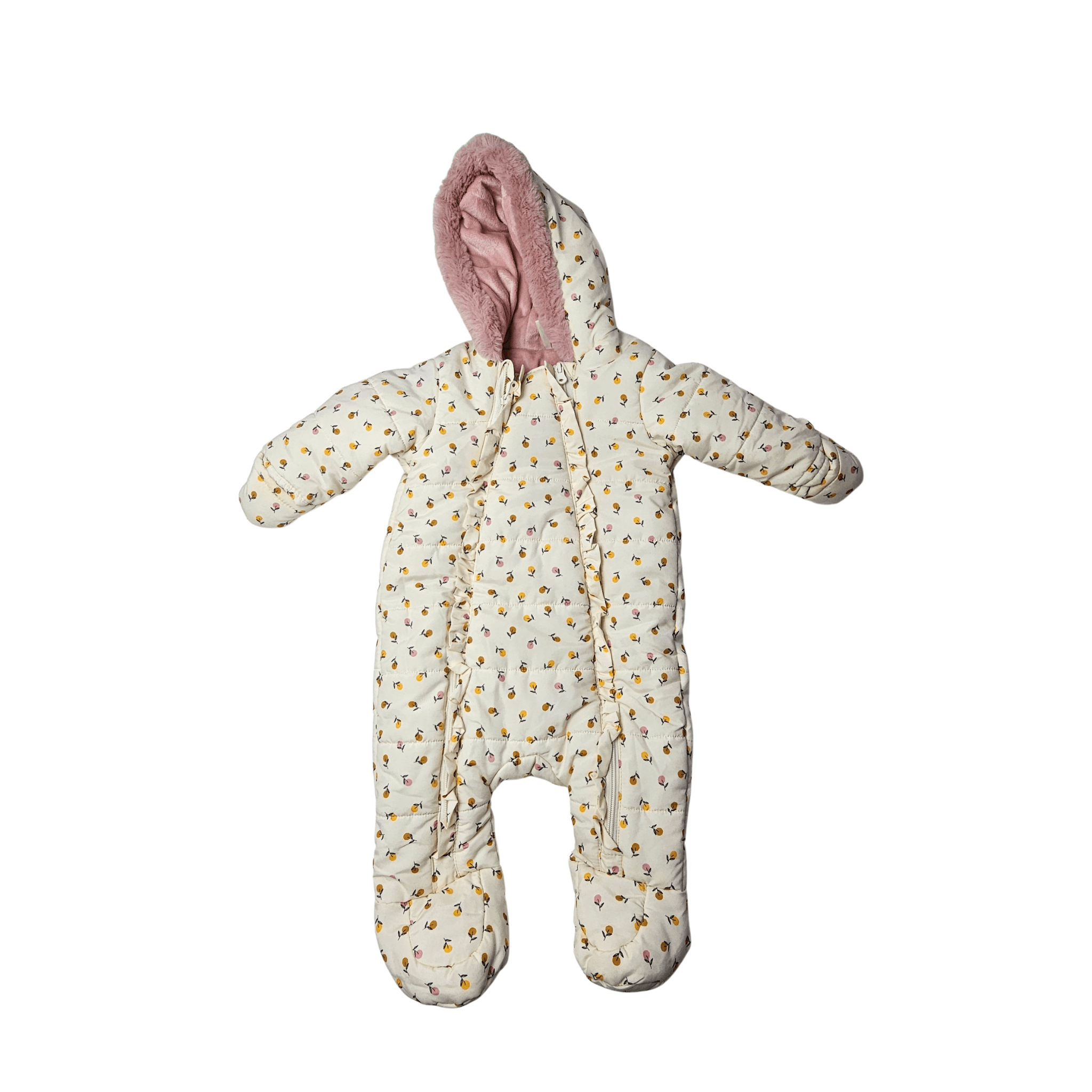 Paliceta Femijesh Dimerore Ngjyre Qumesht me Lule S.Hand Childrens Snowsuit