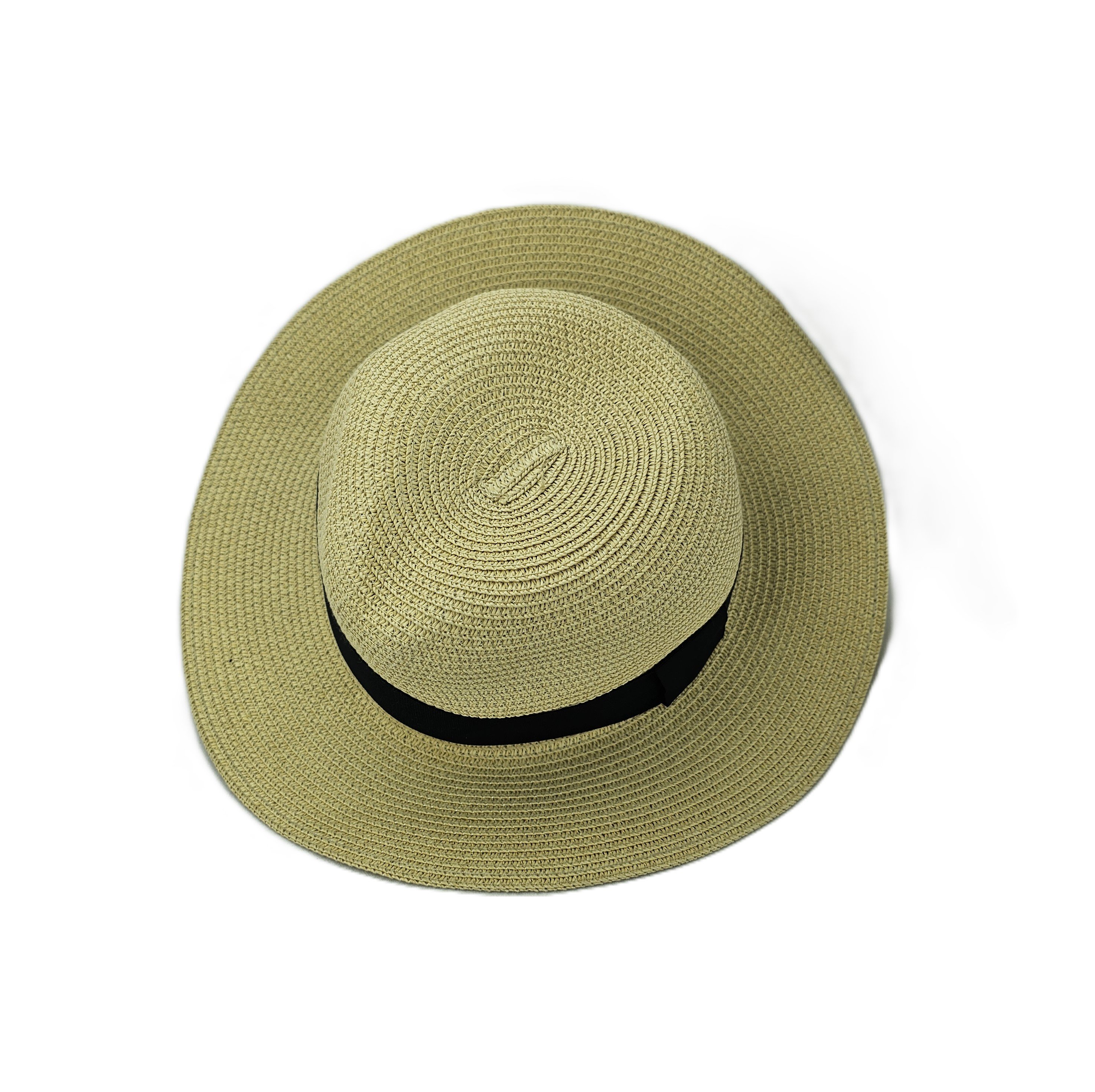 Kapele Plazhi Femrash Kashte me Dizajn te Zi S.Hand/Beach Hat
