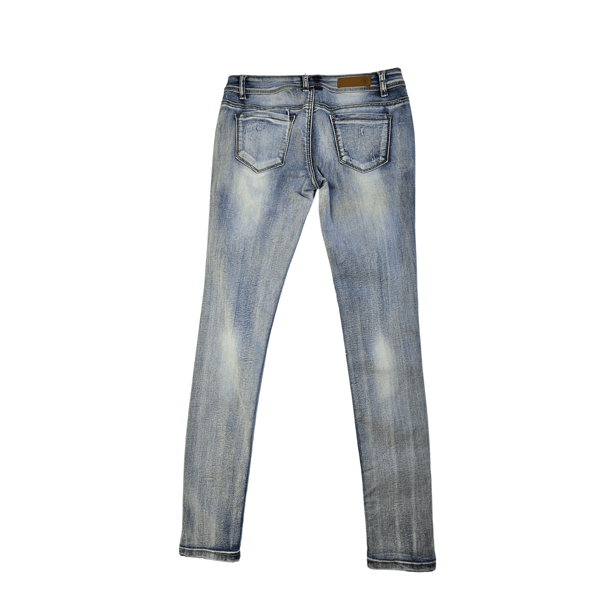 Pantallona Xhins Femrash me Bel te Shkurter dhe Dizajn te Grisura me Gure S.Hand/Jeans