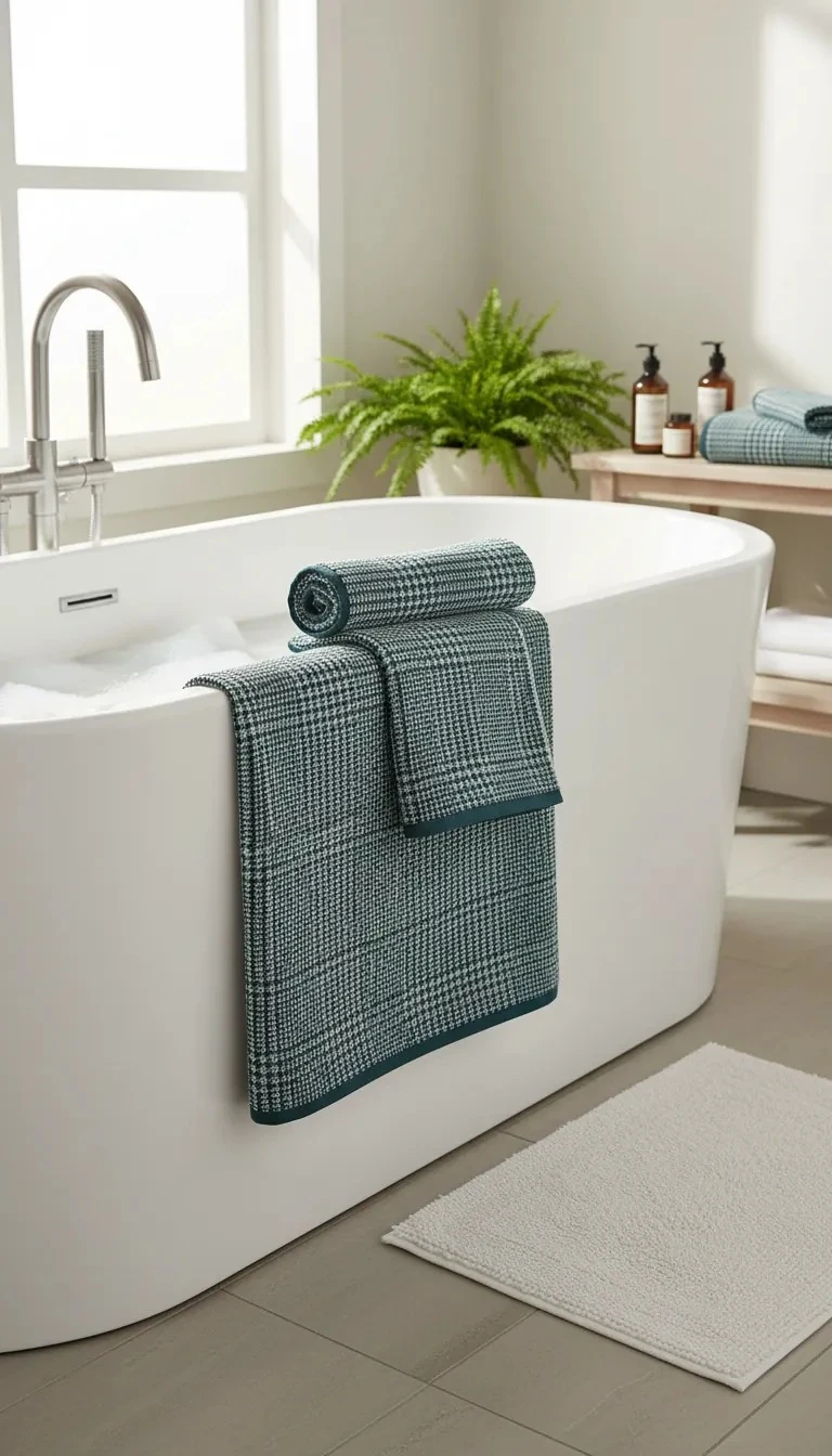 Peshqir Banje Trupi Me Vija Te bardha 1 Cope 70x140 cm 445 gr Bath-Body Towel