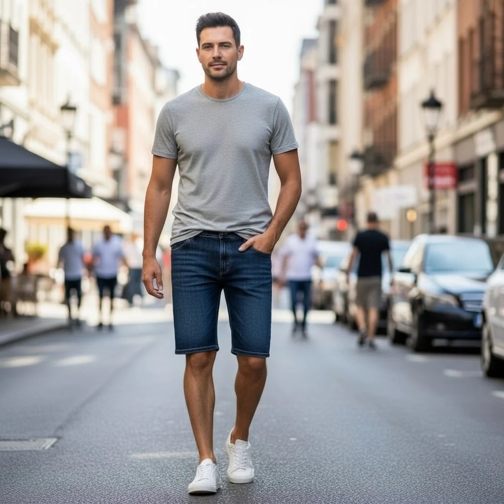 Pantallona te Shkurtra Xhins Meshkujsh Jack&Jones Outlet