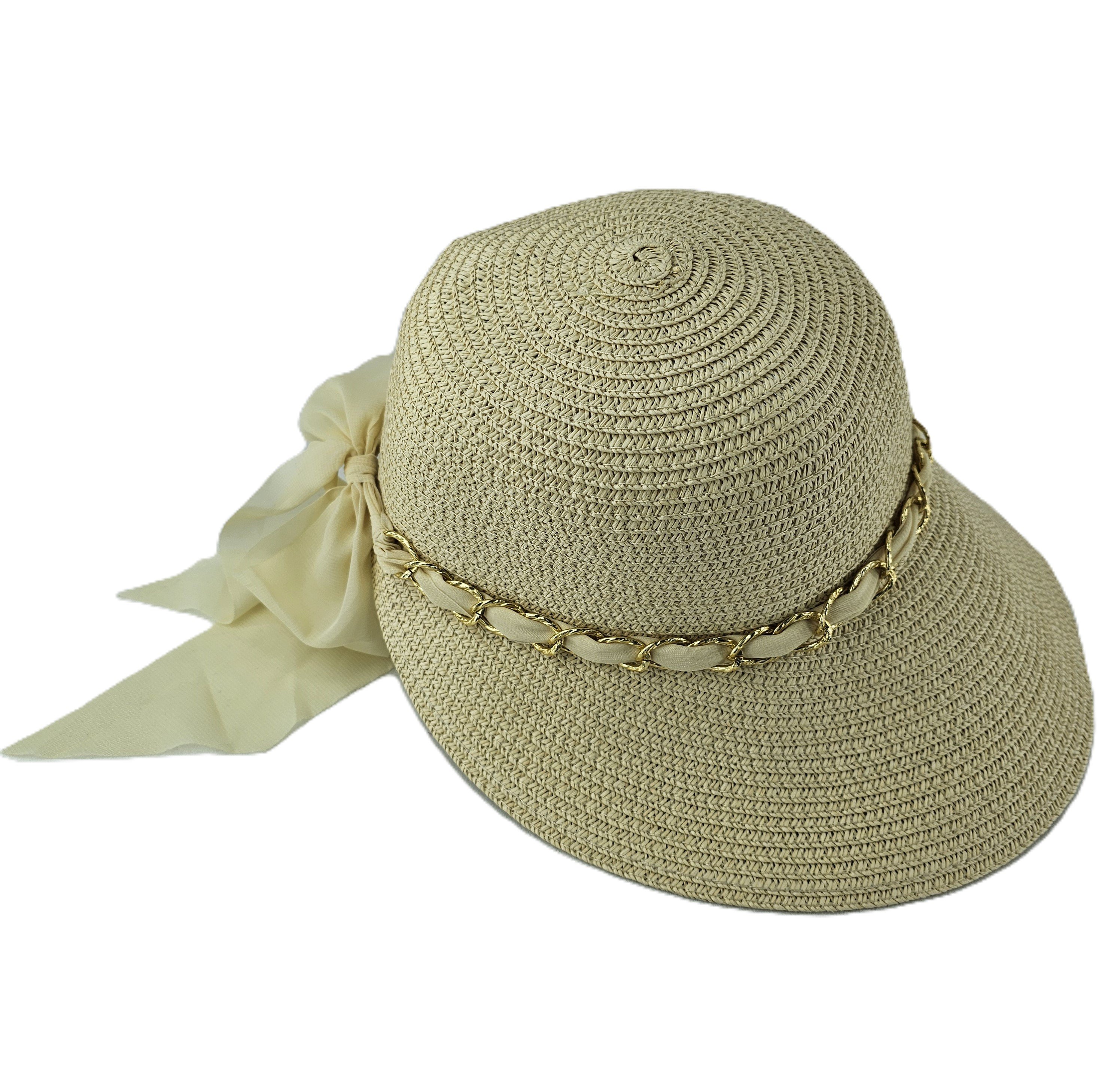 Kapele Plazhi Femrash Kashte me Zinxhir Gold dhe Fjongo S.Hand/Beach Hat