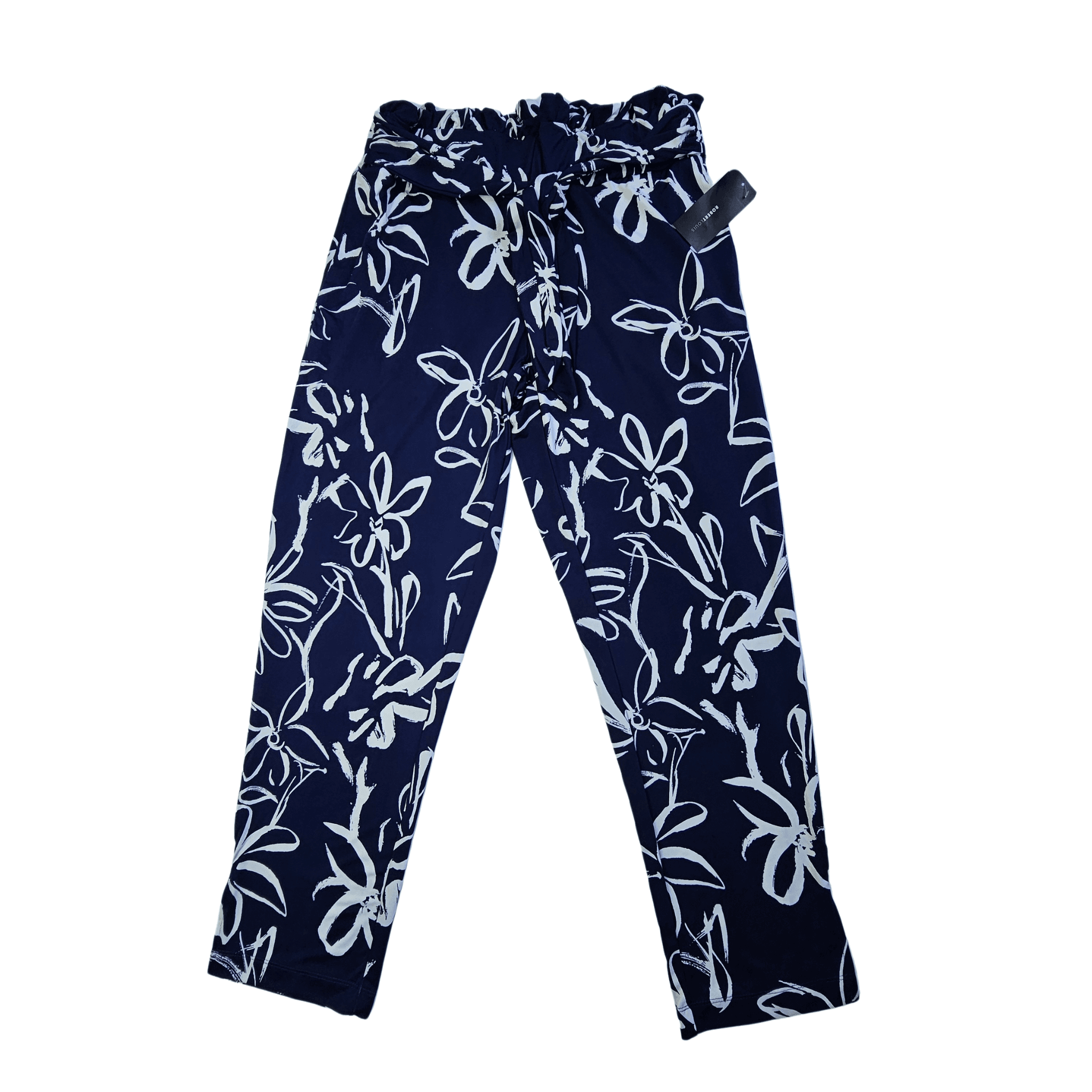 Pantallona Klaasike Femrash Ngjyre Blu te Erreta me Dizajn te Bardhe Outlet/Classic Pants