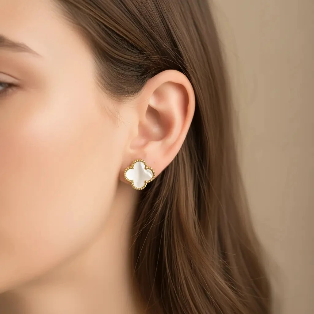 Vathe Femrash Çeliku M17 Stainless Steel Ngjyre Gold Women Earrings