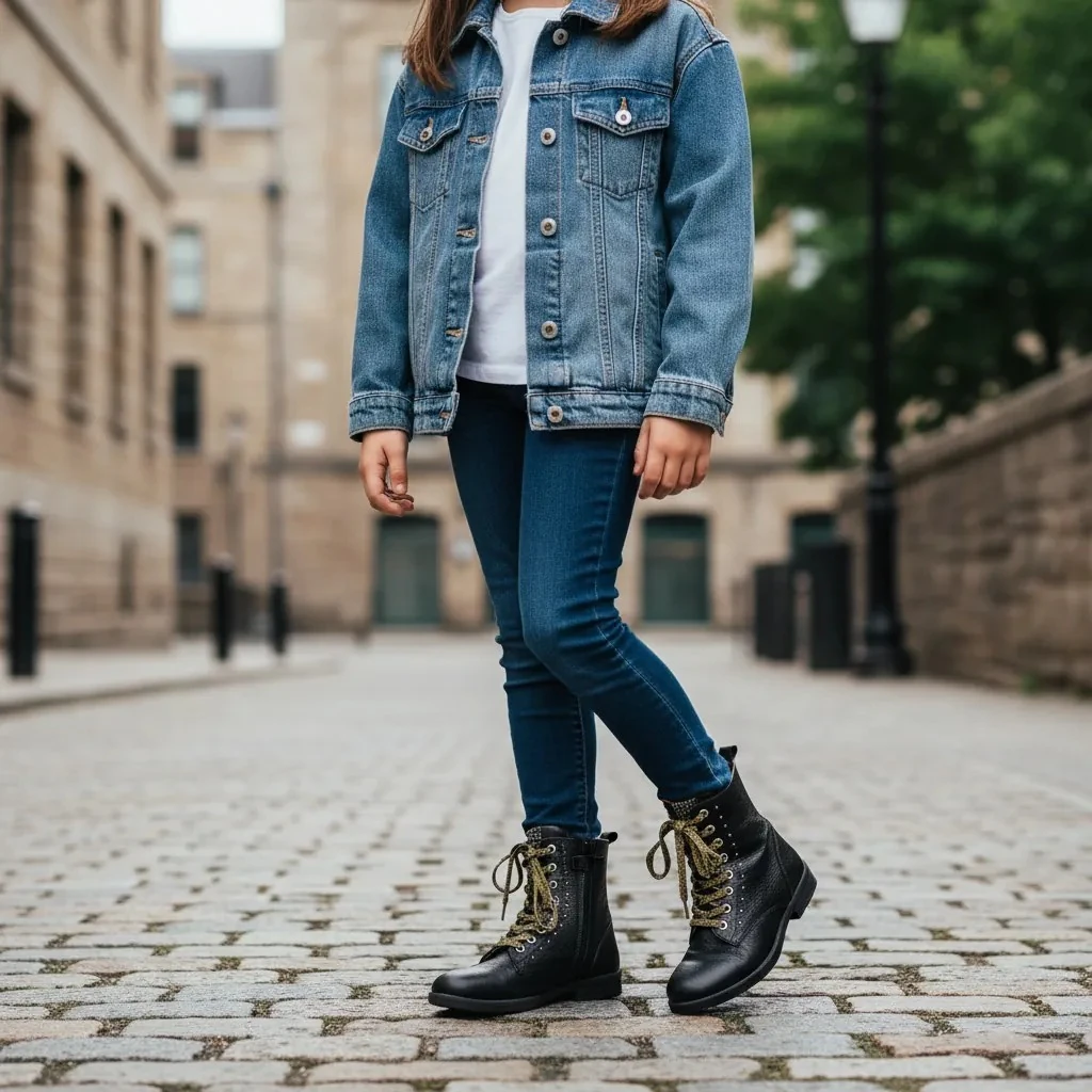 Cizme Femijesh Ngjyre te Zeza me Dizajn te Verdhe S.Hand Children's Boots