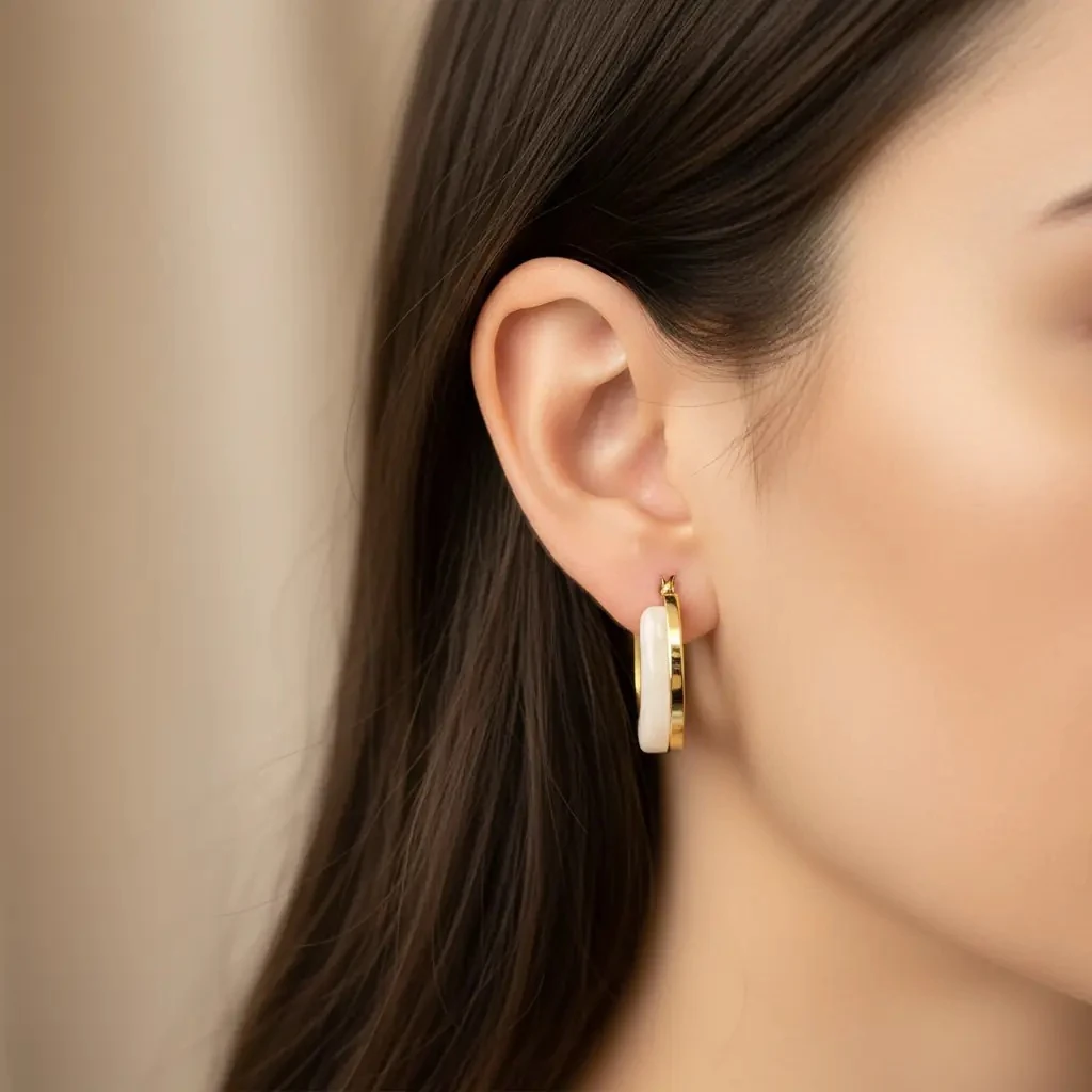 Vathe Femrash Çeliku M9 Stainless Steel Ngjyre Gold Women Earrings