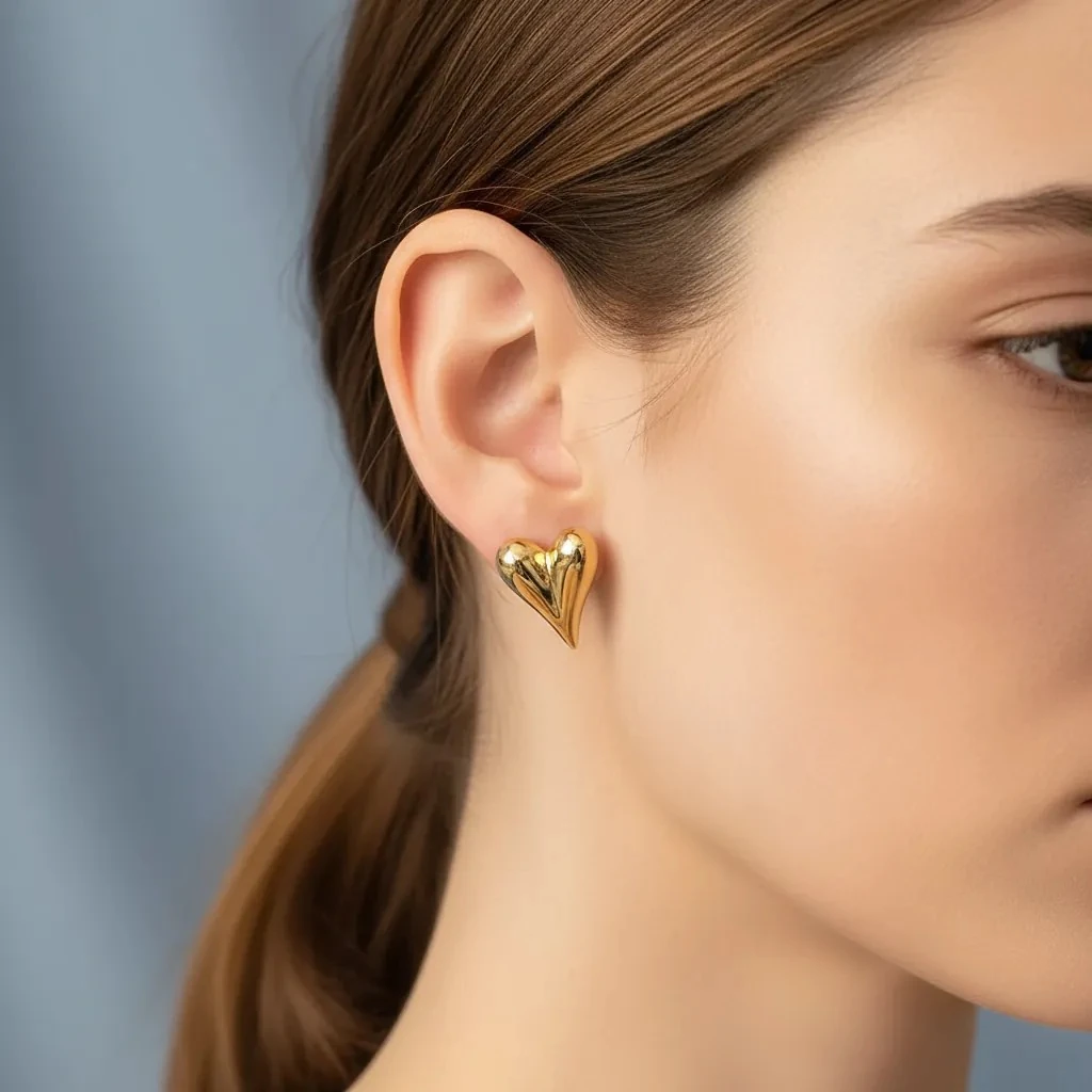 Vathe Femrash Çeliku M16 Stainless Steel Ngjyre Gold Women Earrings