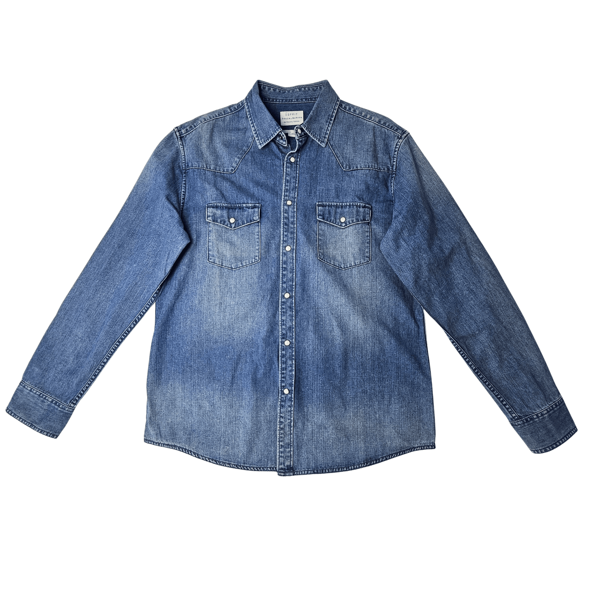 Kemishe Xhins Meshkujsh Esprit Ngjyre Blu S.Hand Shirt