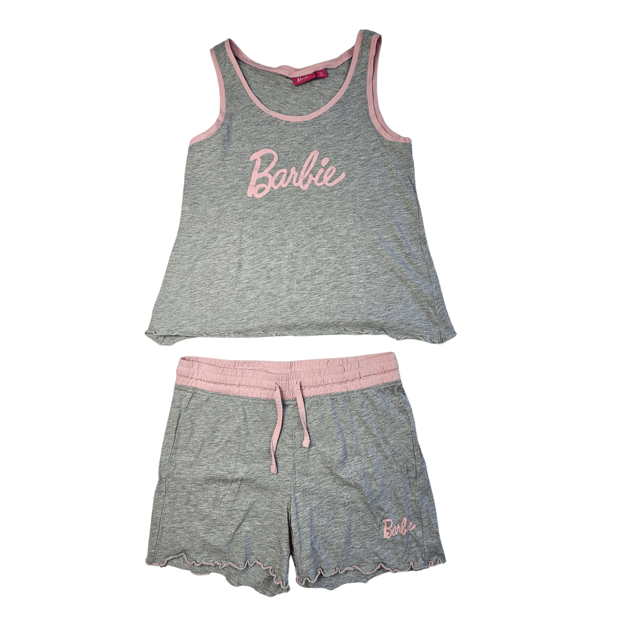 Veshje Gjumi Kostum Ngjyre Gri me Dizajn Roze Barbie S.Hand/Sleeping Clothes