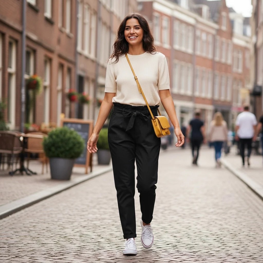 Pantallona Klasike Femrash Sbetro Ngjyre te Zeza me Bel te Larte Outlet