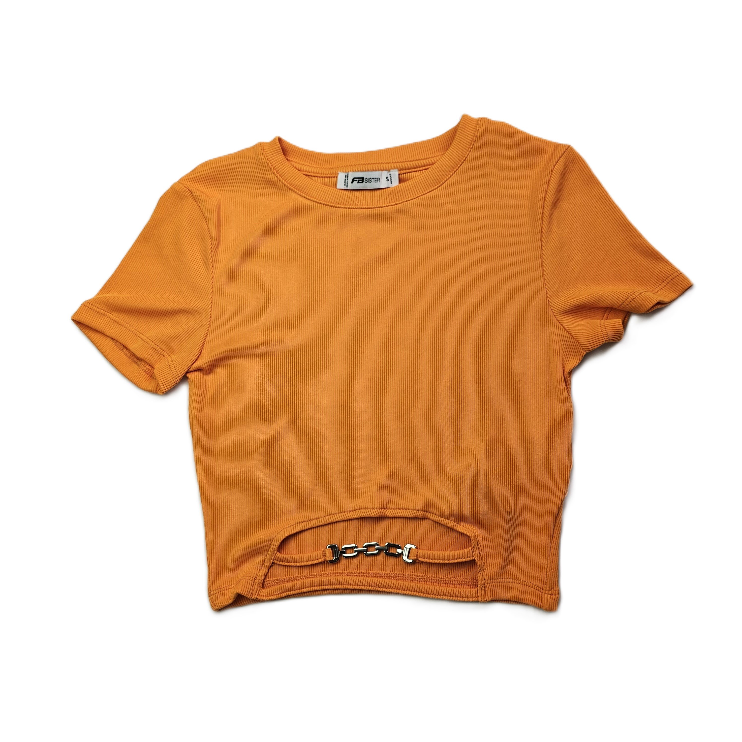 Bluze Femrash Crop Top Ngjyre Portokalli S.Hand/Crop Top
