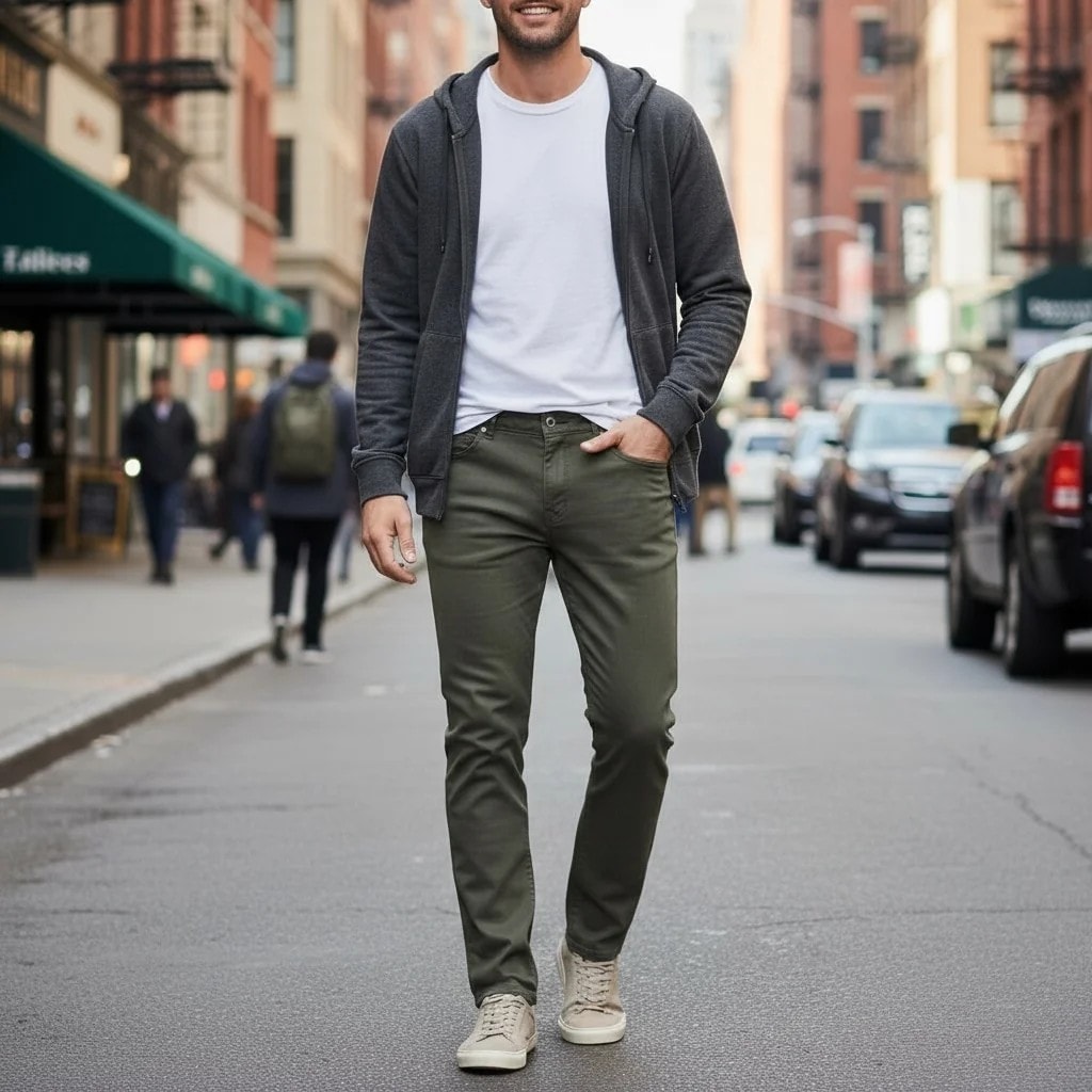 Pantallona Klasike Meshkujsh H&M ngjyre Ulliri Outlet Classic Pants