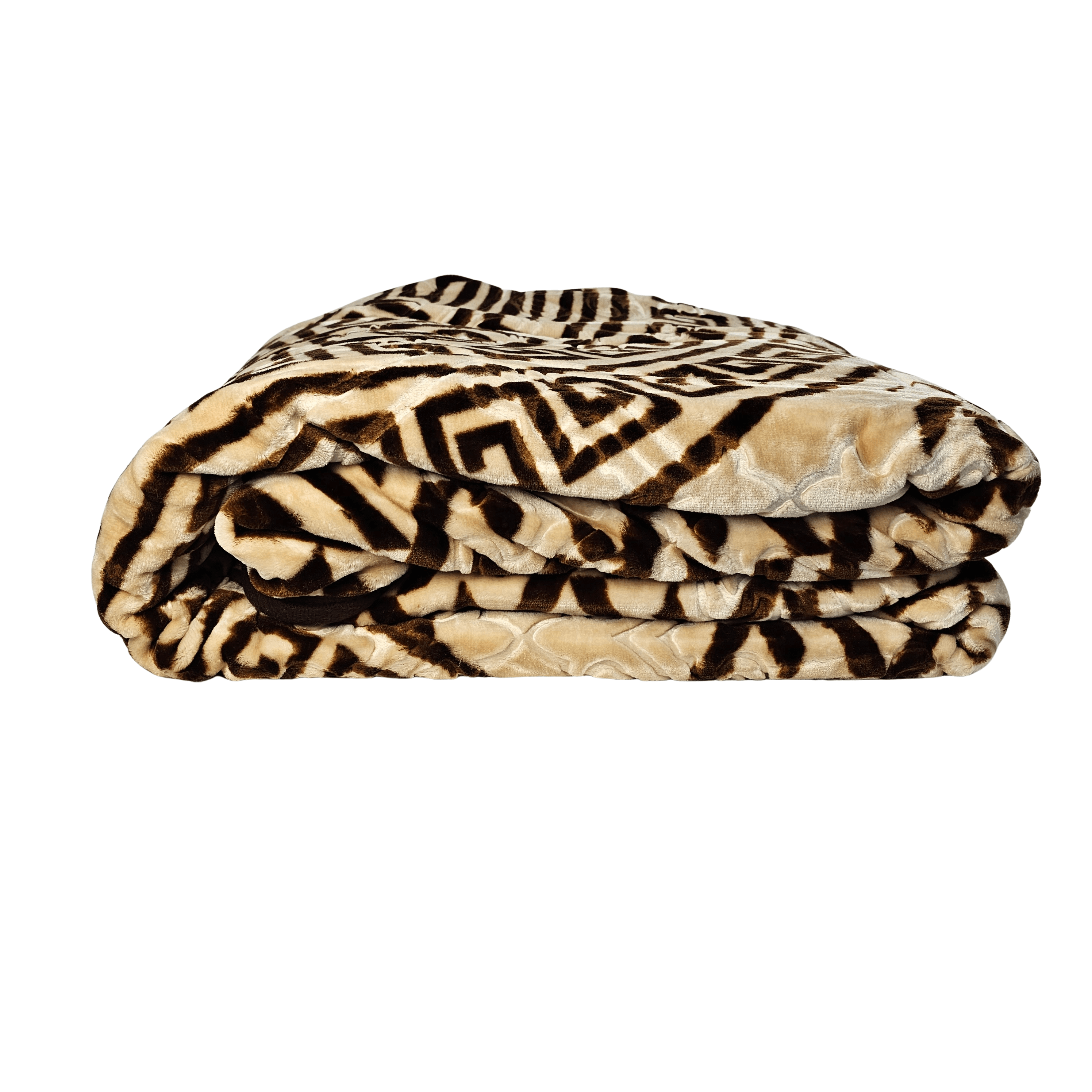 Batanije e Bute Dyfletesh Ngjyre Bezhe me Dizajn Kaf Dopio 220x240cm 4.5kg Outlet Blanket