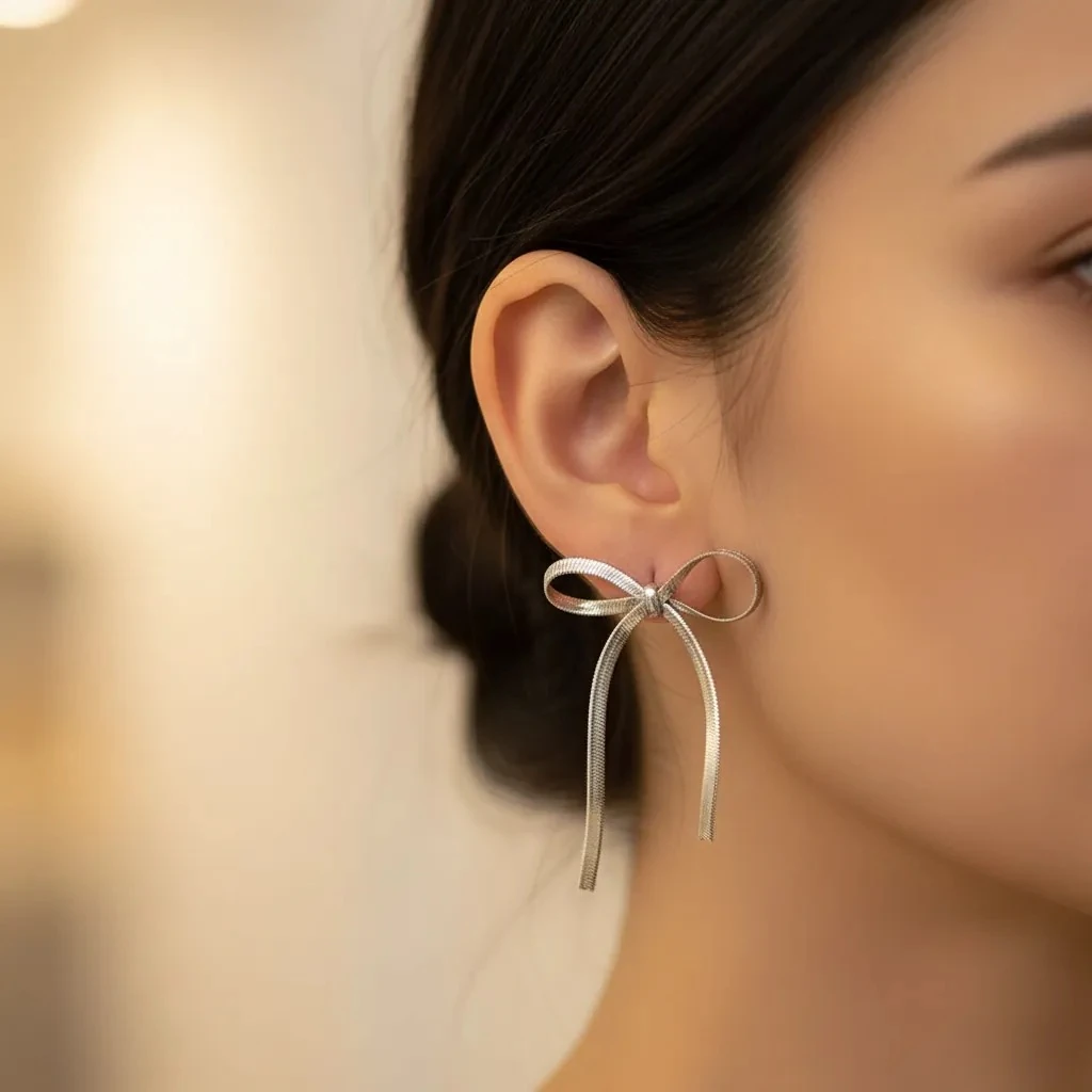 Vathe Femrash Çeliku Stainless Steel Ngjyre Silver Women Earrings