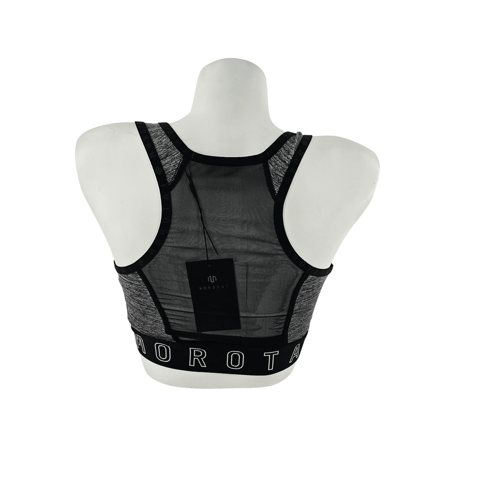 Fitness Crop Top Morotai Ngjyre Gri e Erret me te Zeze Outlet