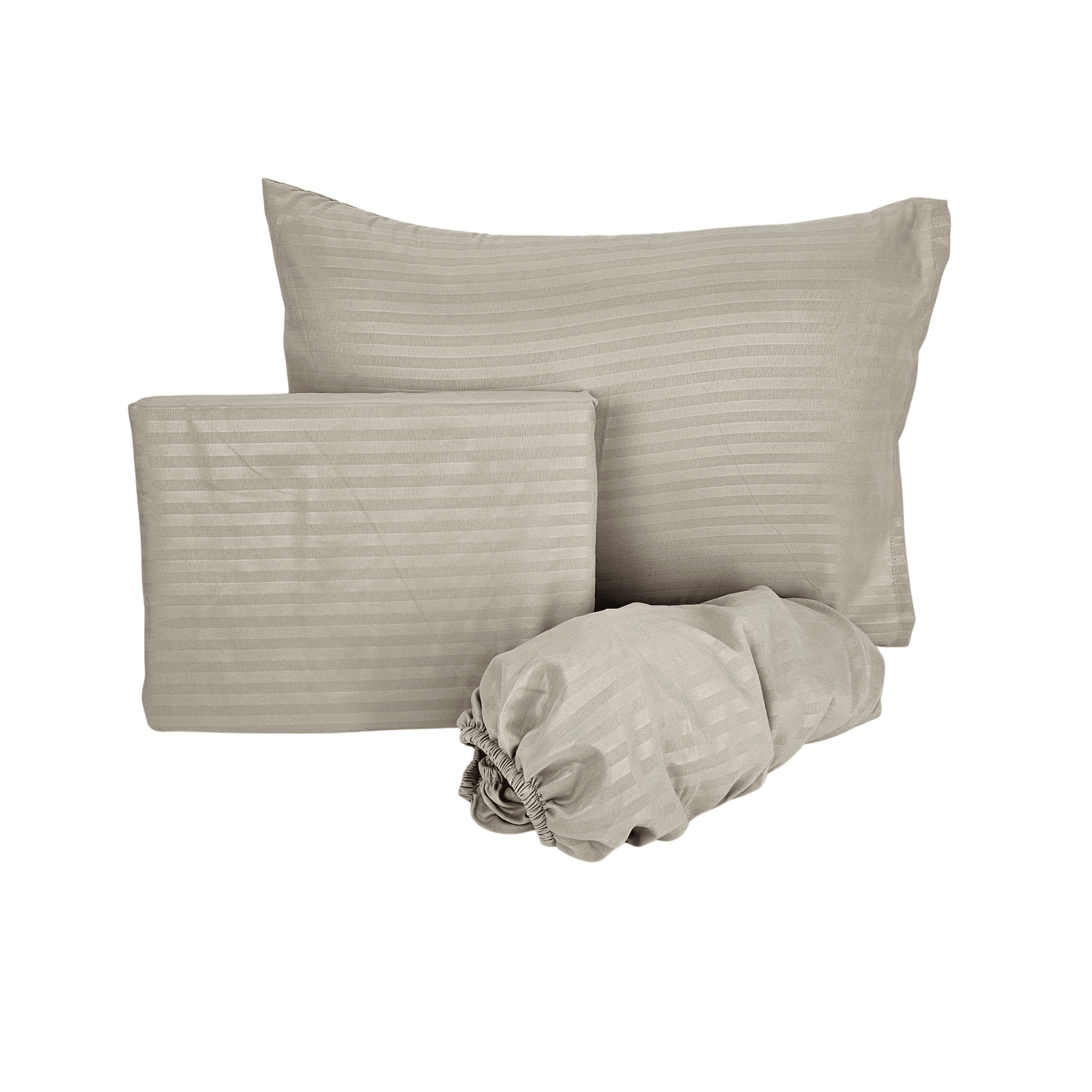 Set Carcafi Ngjyre Bezhe e Hapur me Vija Tek 100x200cm Outlet Single Bed Sheet Set 