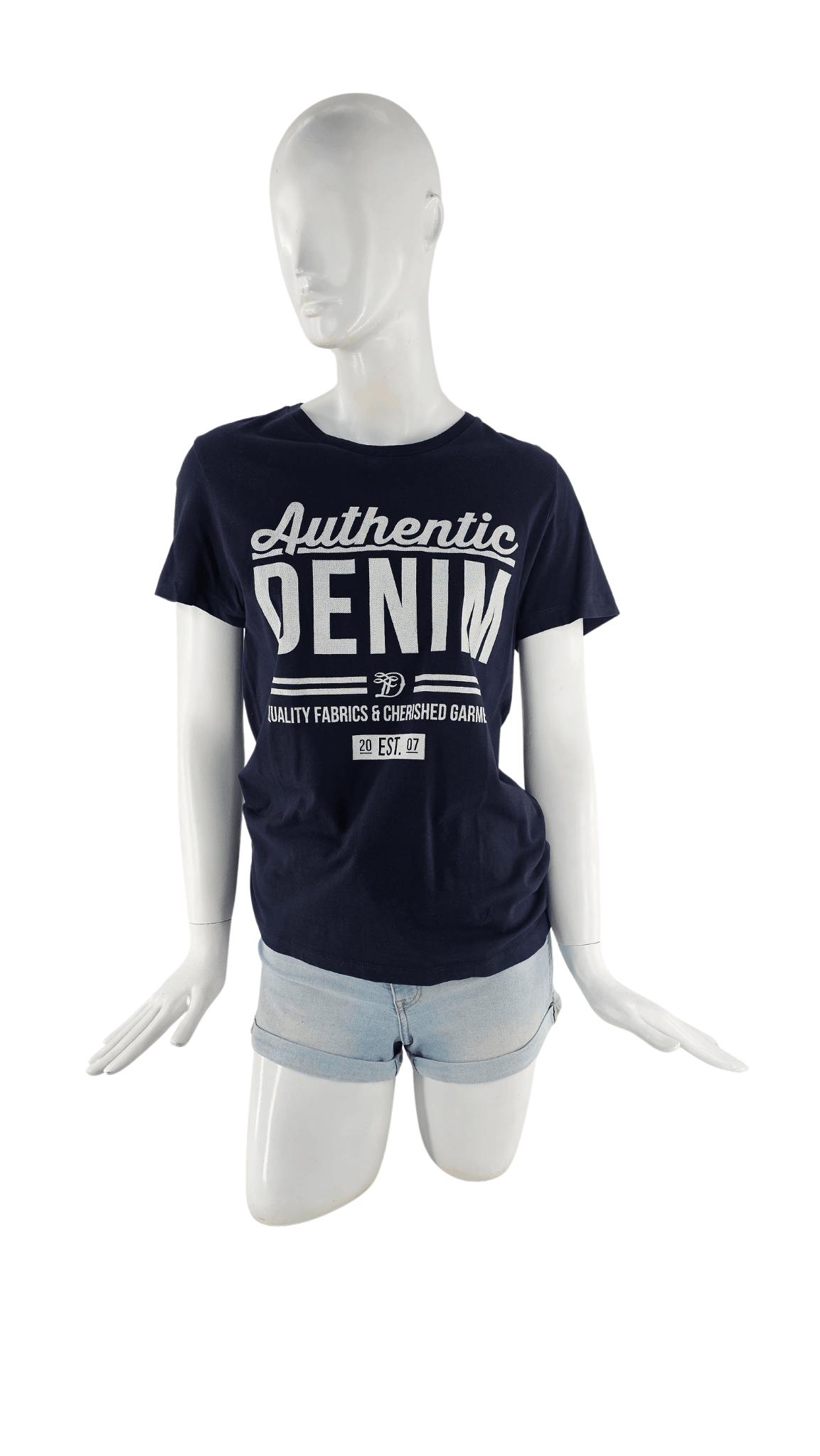 T-Shirt Femrash Tom Tailor Ngjyre Blu e Erret S.Hand