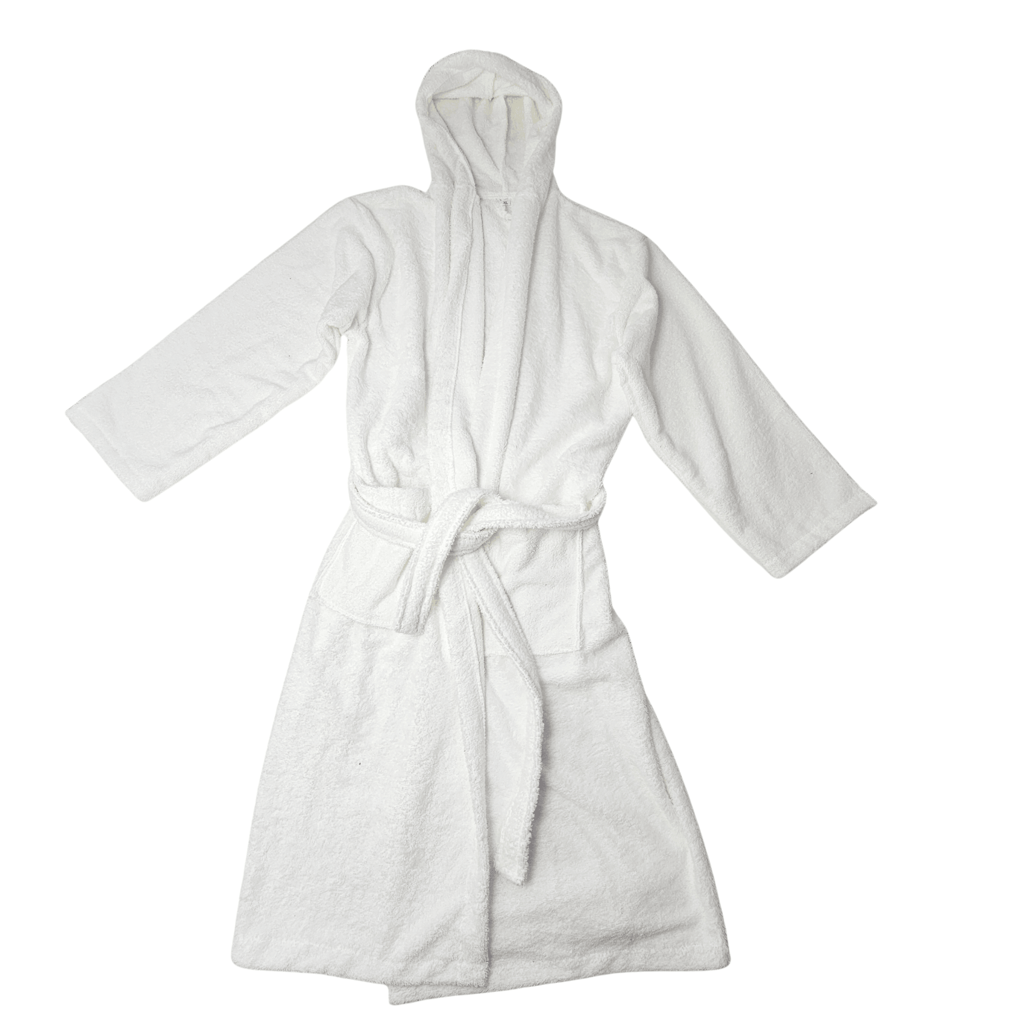 Robdishan me Kapuc 100% Cotton Ngjyre i Bardhe Outlet Bathrobe Unisex