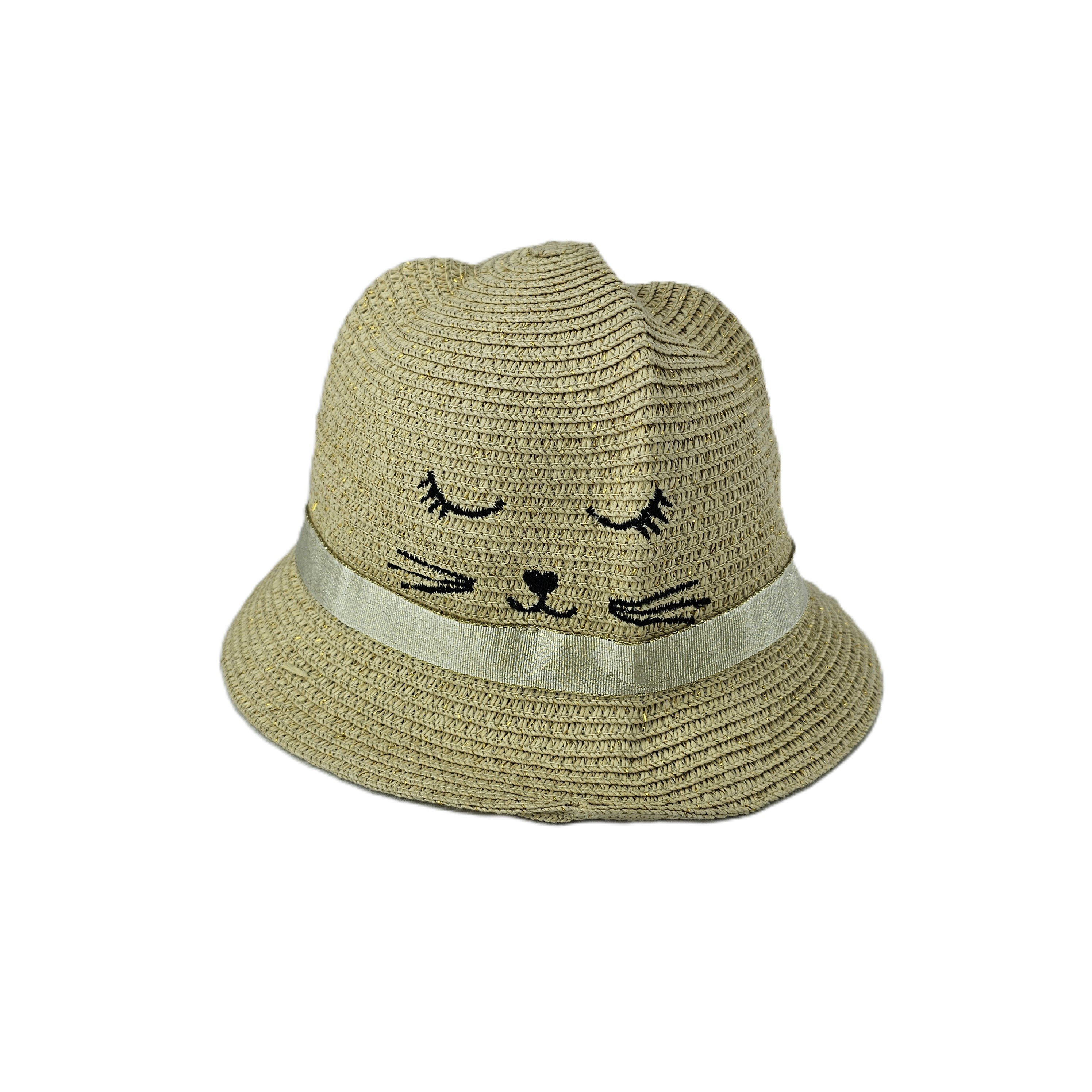 Kapele Plazhi Femijesh Kashte me Dizajn Mace S.Hand/Beach Hat