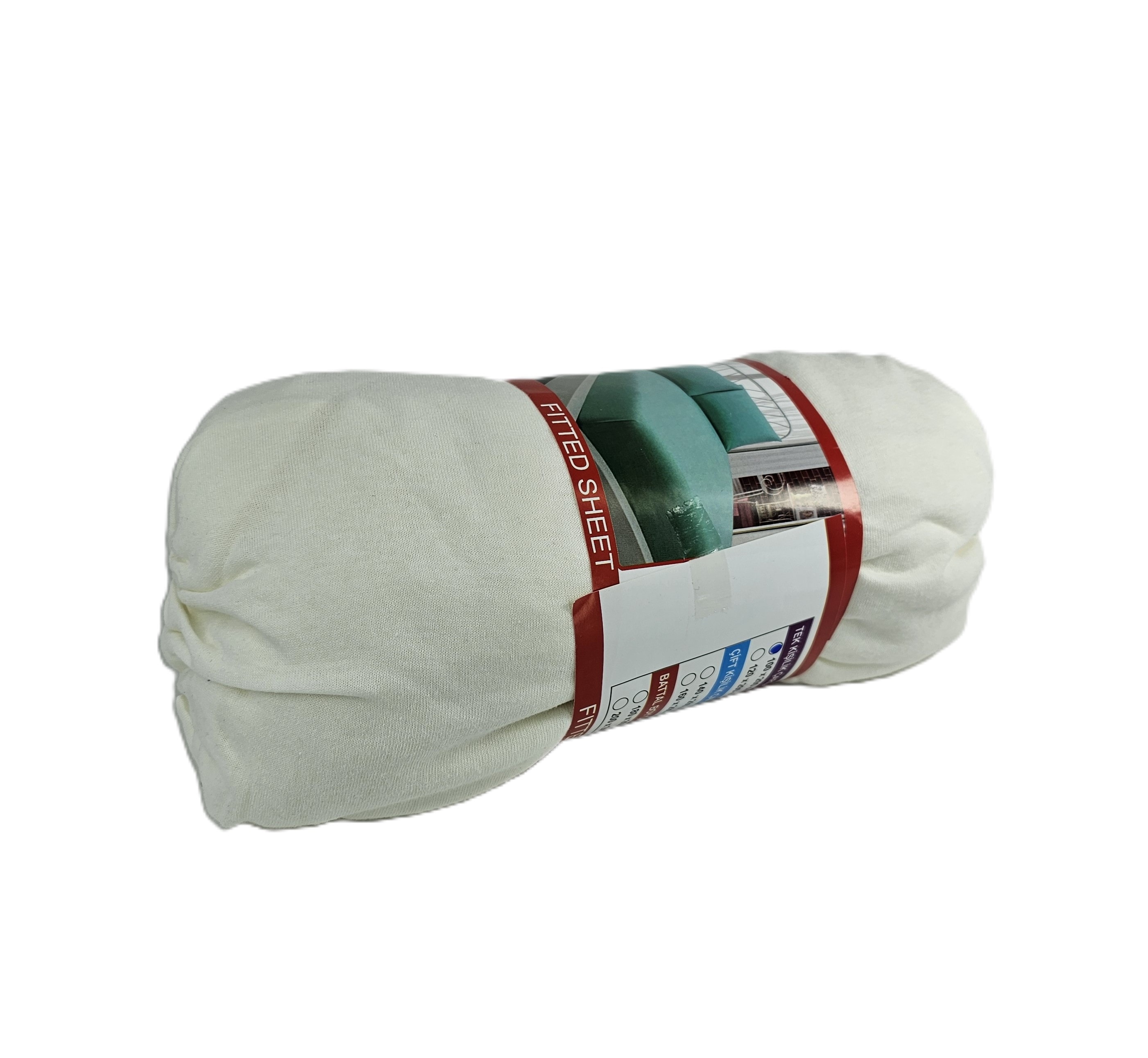 Çarçaf me Llastik Pambuku Tek 100x200 +30cm Outlet %100 Cotton Fitted Sheet Single Size