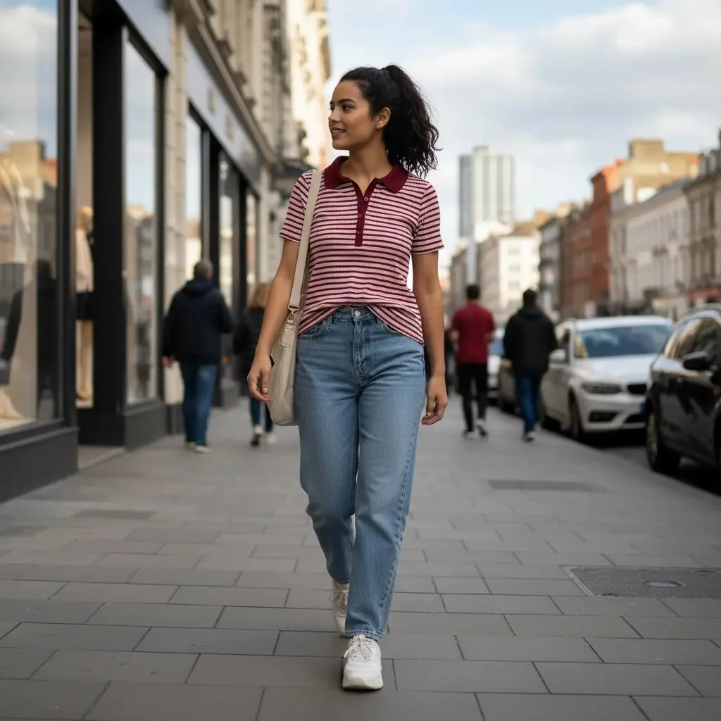 Bluze Femrash MNG Ngjyre Roze e Lehte me Vija te Kuqe S.Hand Women's Blouse