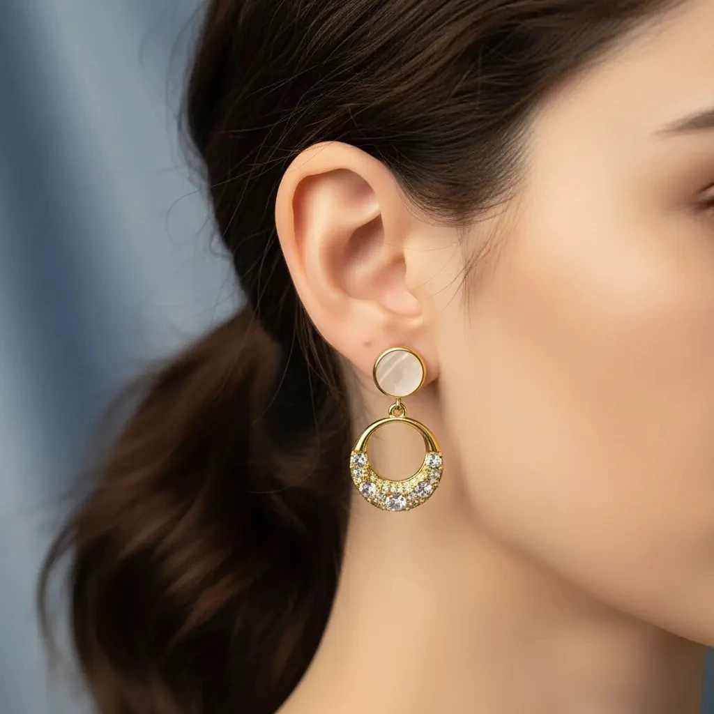 Vathe Femrash Çeliku Stainless Steel Ngjyre Gold Women Earrings