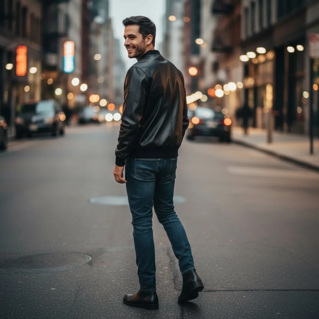 Xhup i Holle Meshkujsh Ngjyre i Zi me Detaje Guresh S.Hand Man Light Jacket