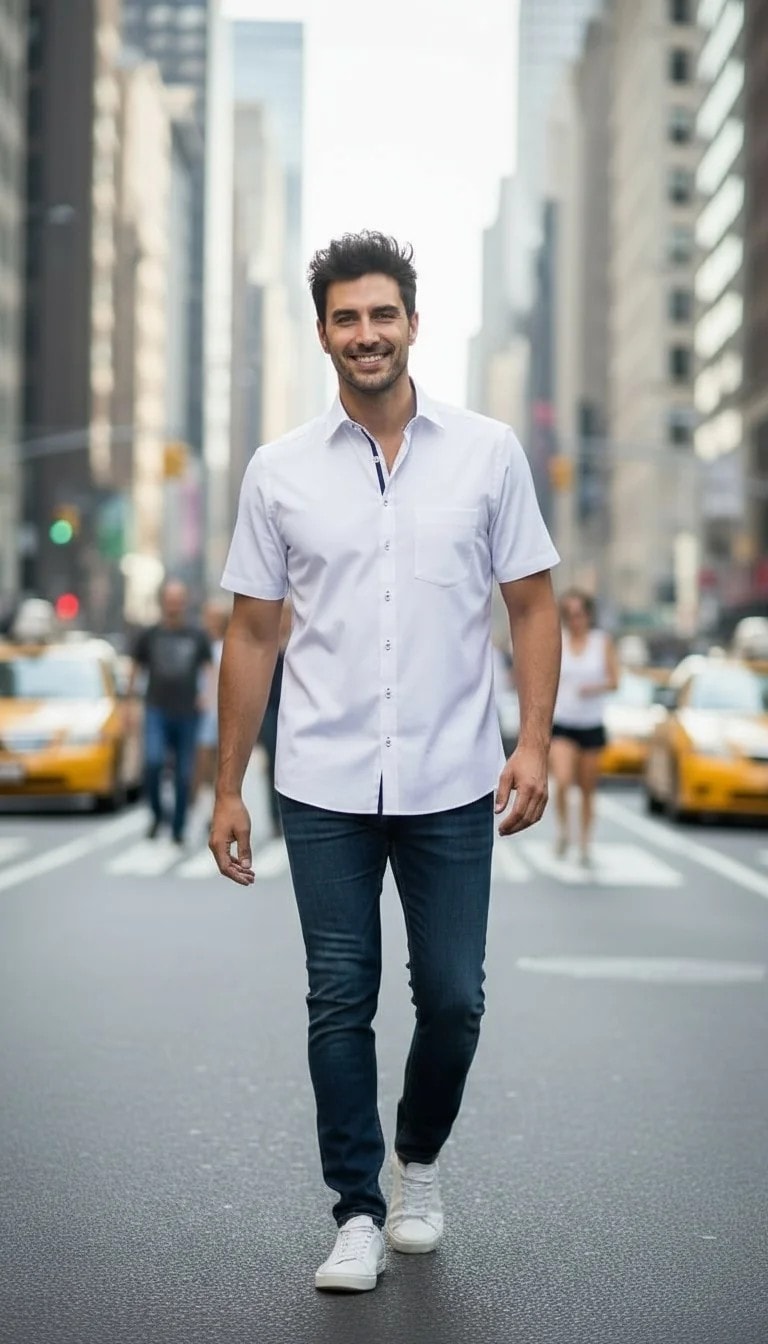 Kemishe Meshkujsh Ngjyre e Bardhe Outlet