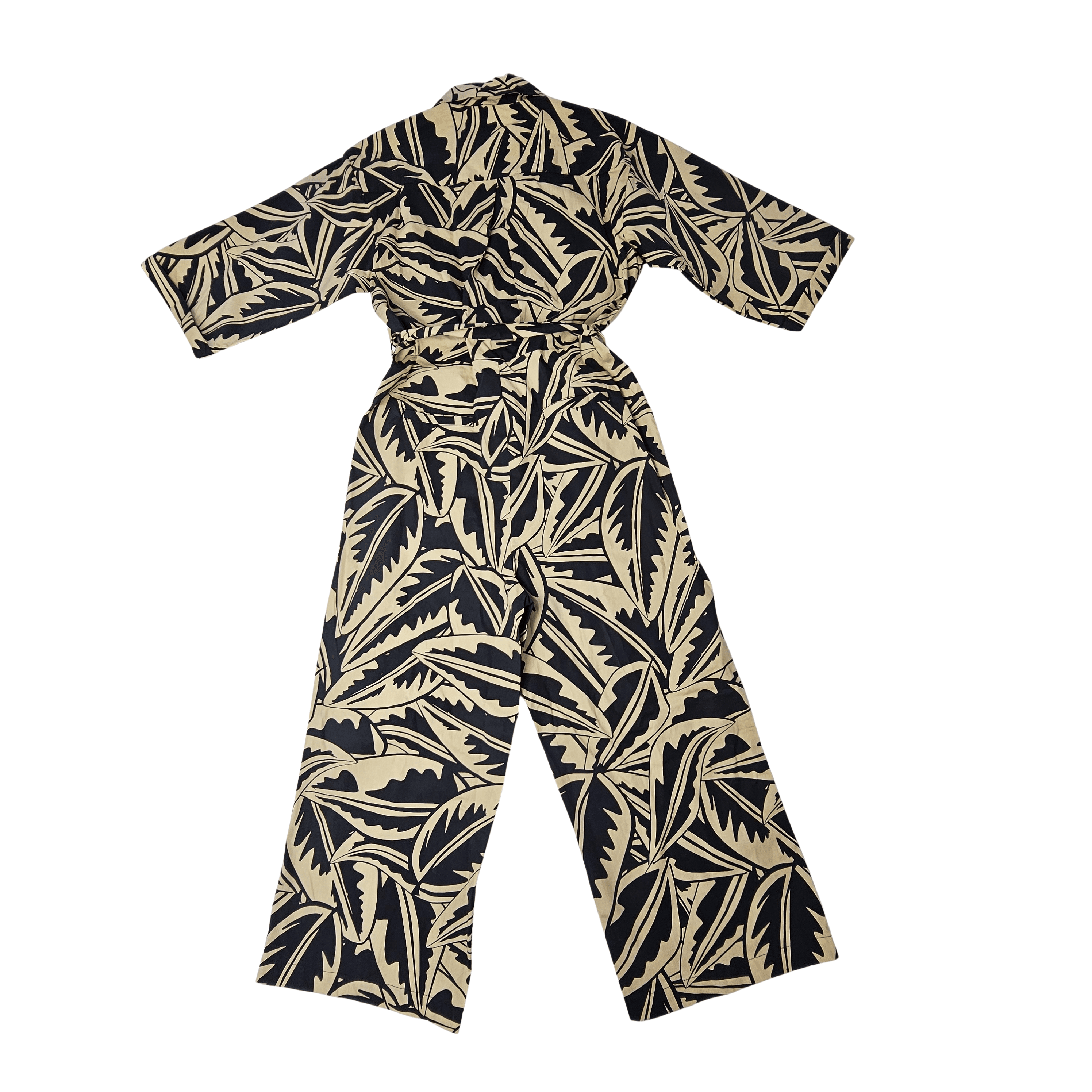 Paliceta Femrash  Ngjyre Bezhe me Dizajn te Zi Outlet Womens Jumpsuit