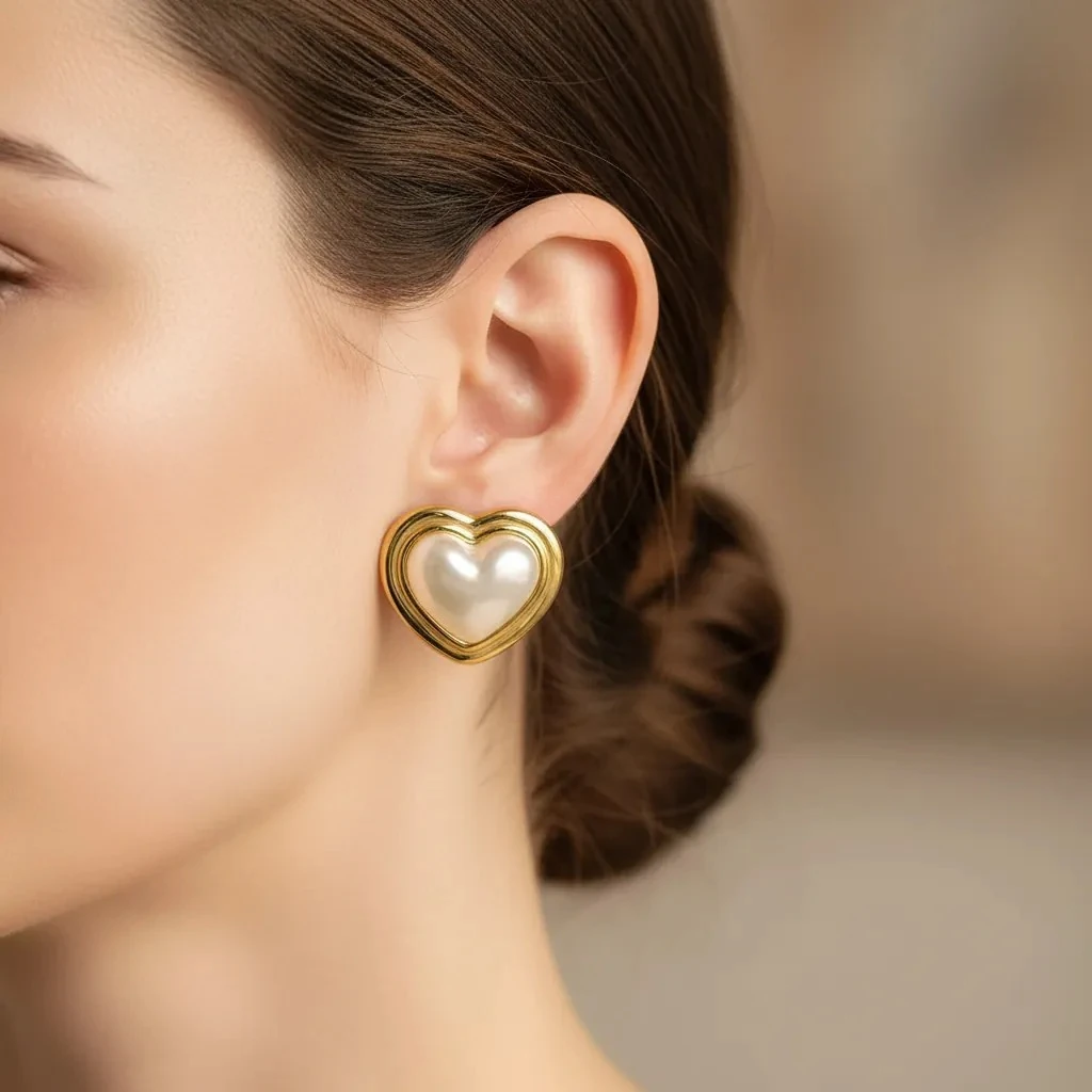 Vathe Femrash Çeliku Stainless Steel Ngjyre Gold Women Earrings