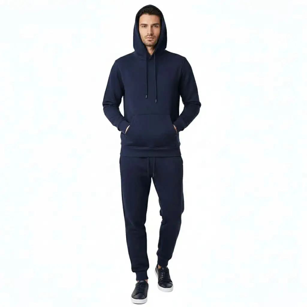 Kostum Sportiv Meshkujsh me Kapuc Outlet - Blu e Erret