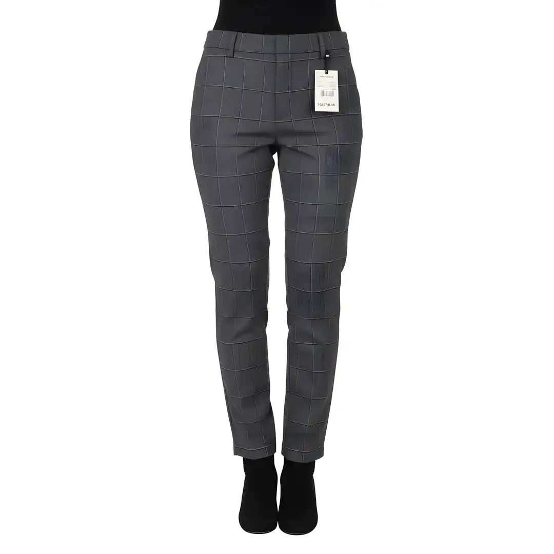 Pantallona Klasike Femrash Pull&Bear Ngjyre Gri te Erreta me Kuadrate Outlet Women Classic Pants