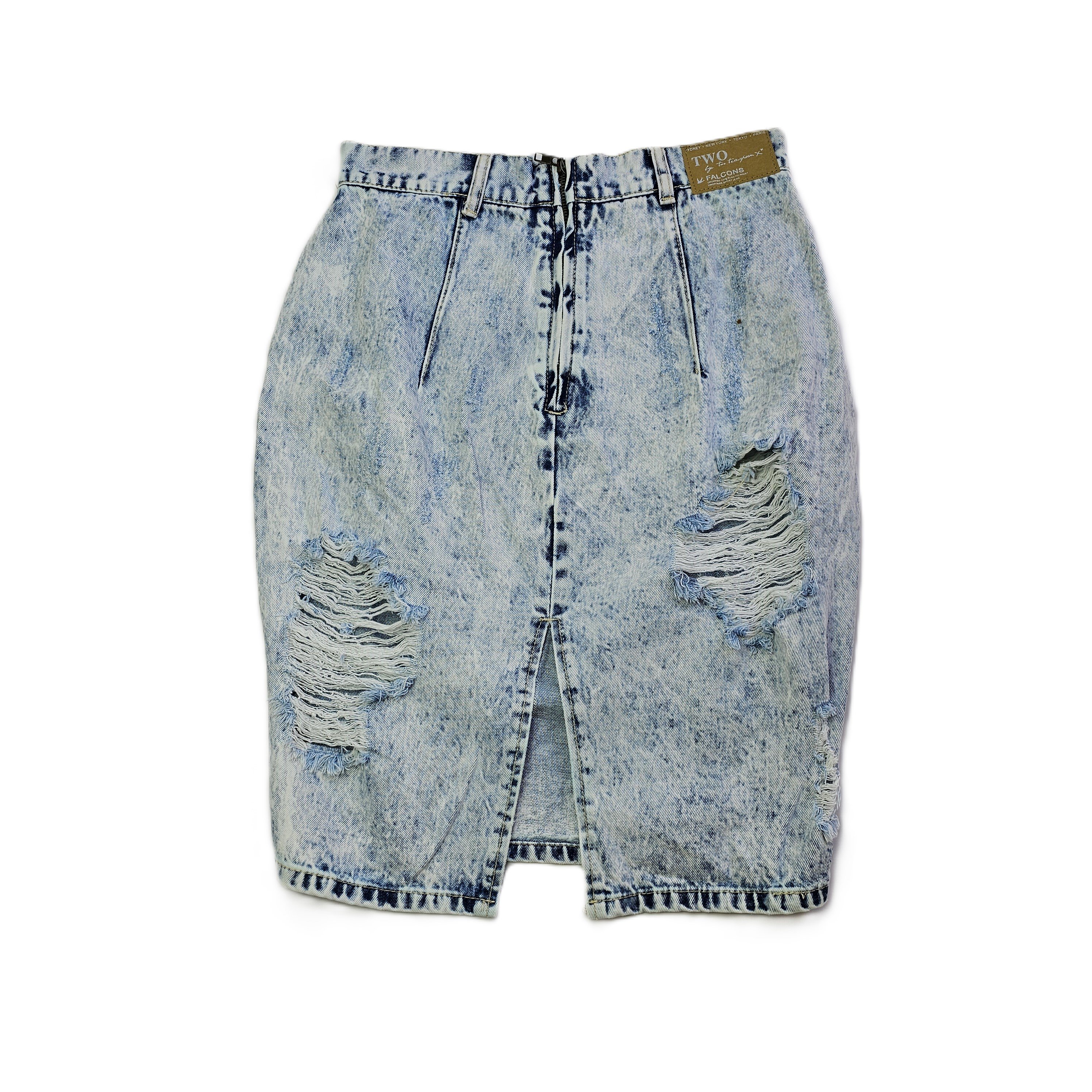 Fund Xhins Femrash me Detaj te Grisurash S.Hand/Denim Skirt