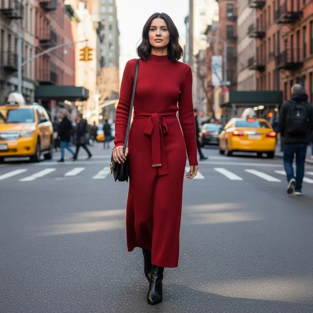 Fustan Femrash Calvin Klein Ngjyre i Kuq S.Hand Women's Dress