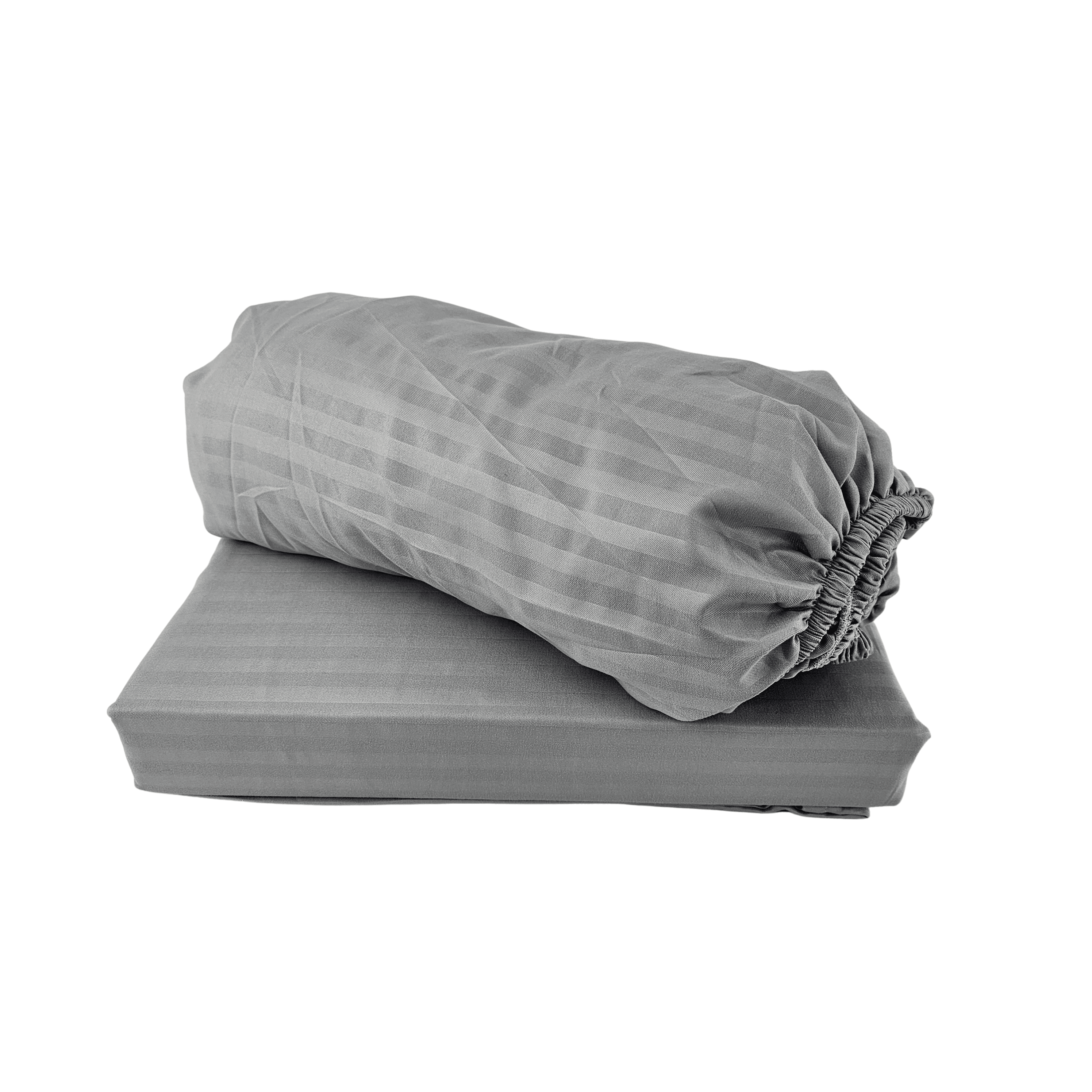 Set Carcafi Ngjyre Gri me Vija Superdopio 180x200cm Outlet Bed Sheet Set King Size