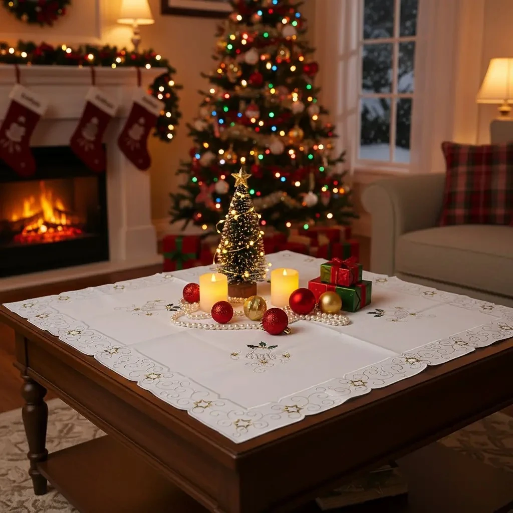 Mbulese Tavoline me Motive Festive 80x85cm S.Hand Christmas Themed 